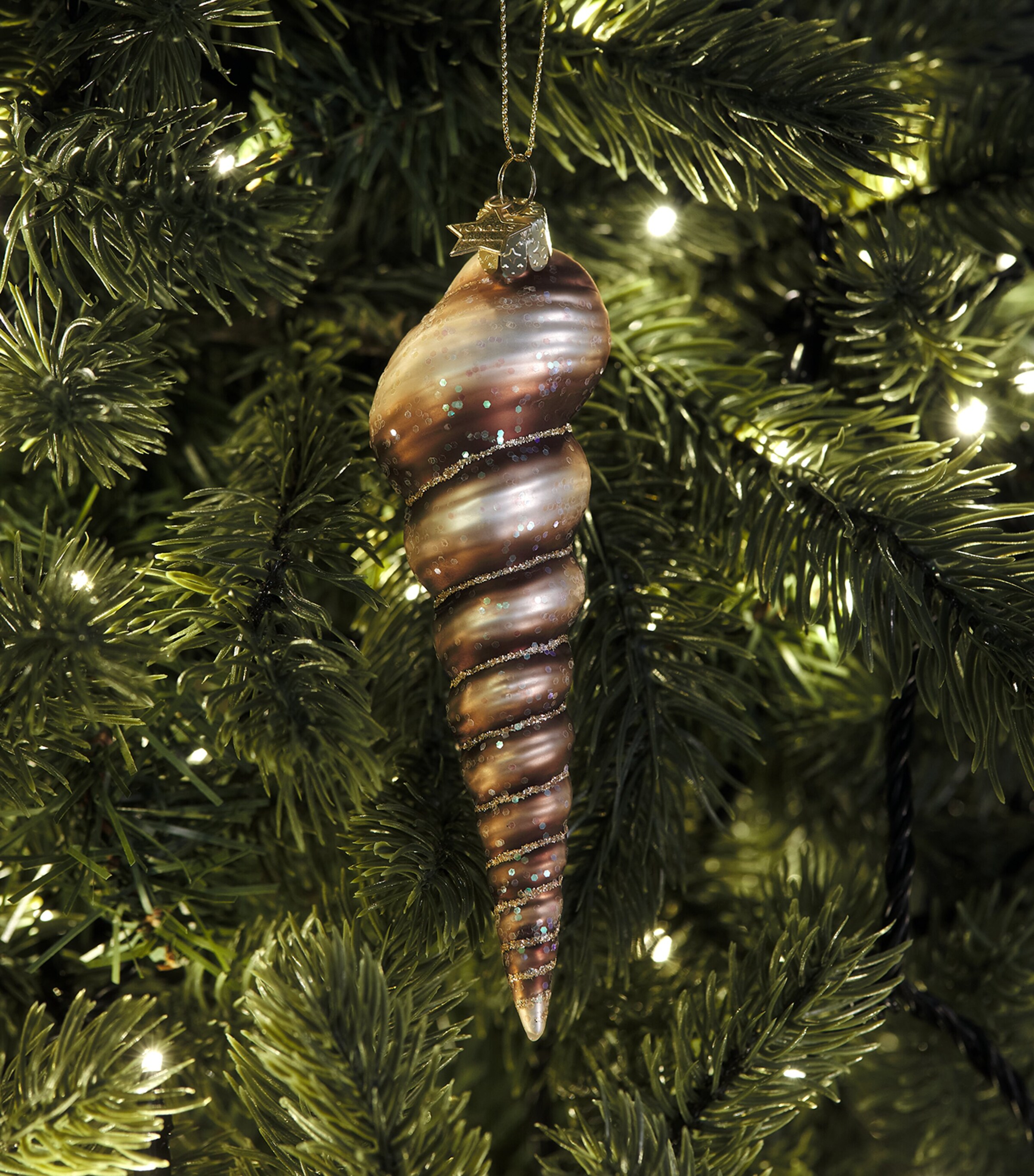 Harrods Turritella Shell Tree Decoration Gold Image 3