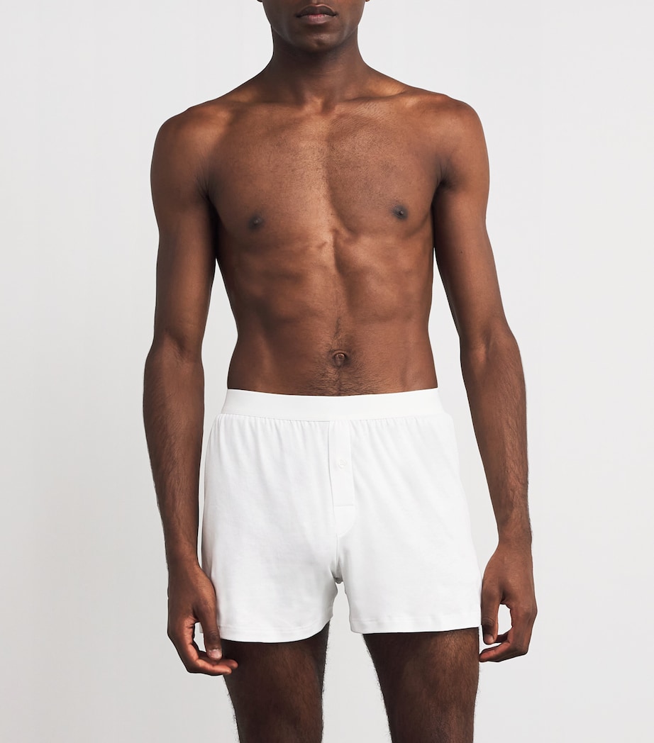 Sea Island Cotton Boxer Shorts WHITE Image 2