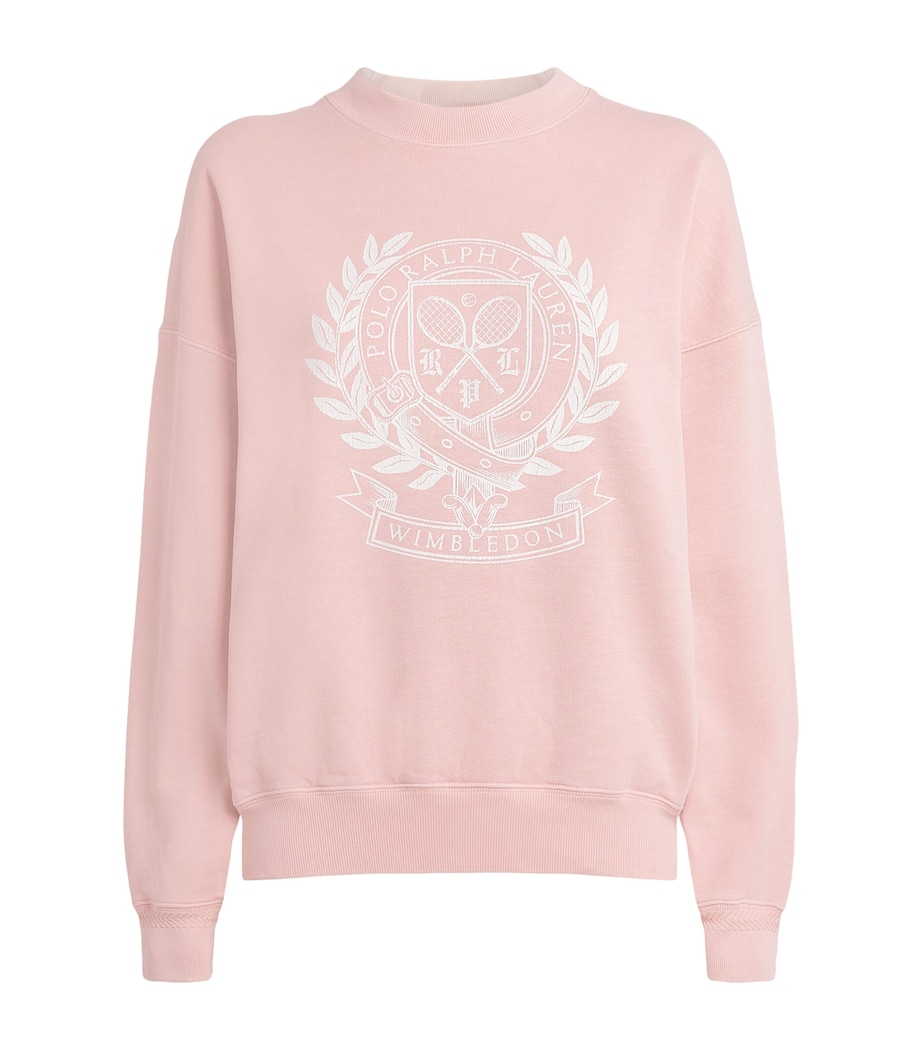 Polo Ralph Lauren Womens x Wimbledon Cotton-Blend Sweatshirt Carmel Pink Image 1