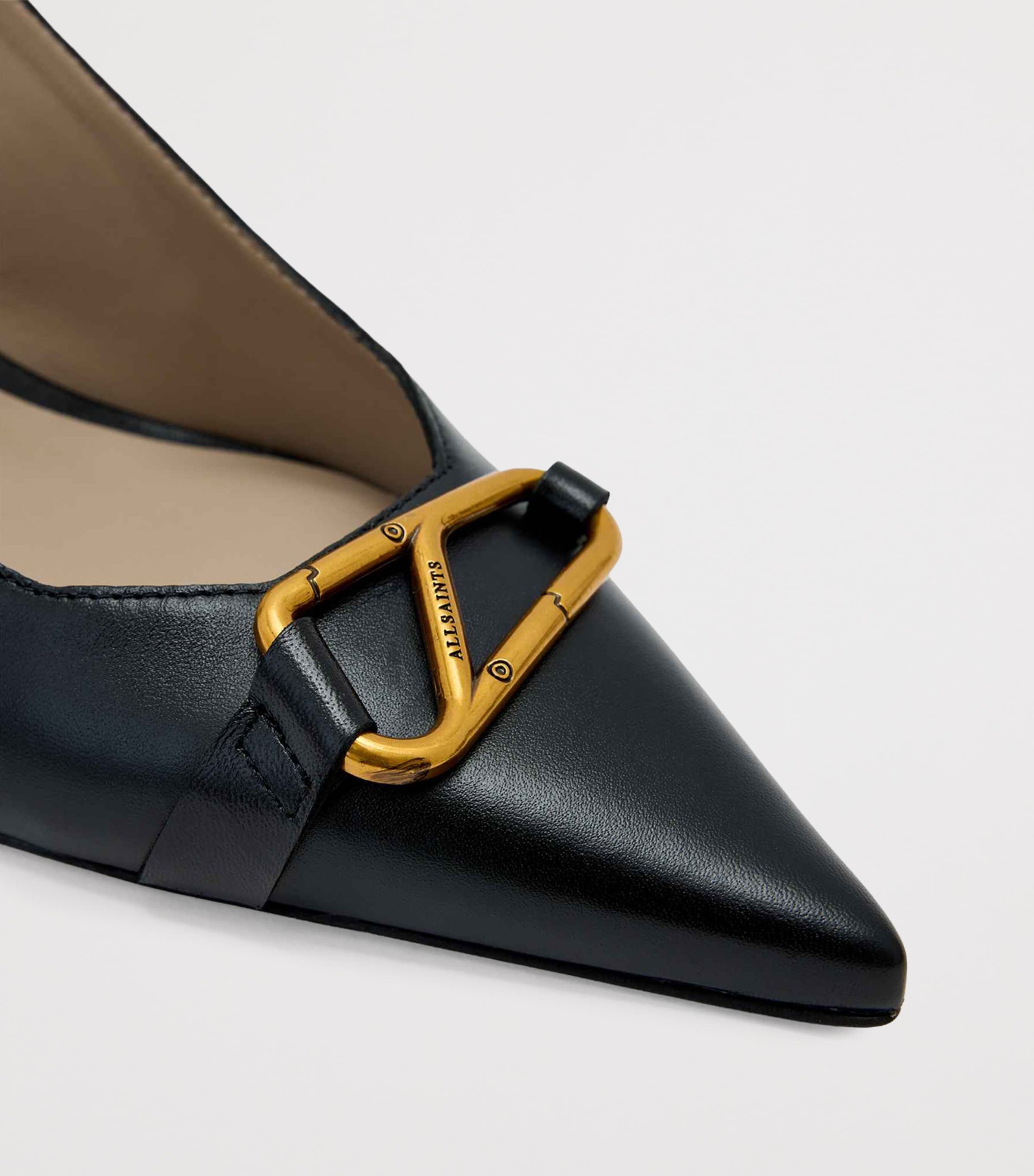 AllSaints Calfskin Hera Slingback Pumps 55 Black Image 5