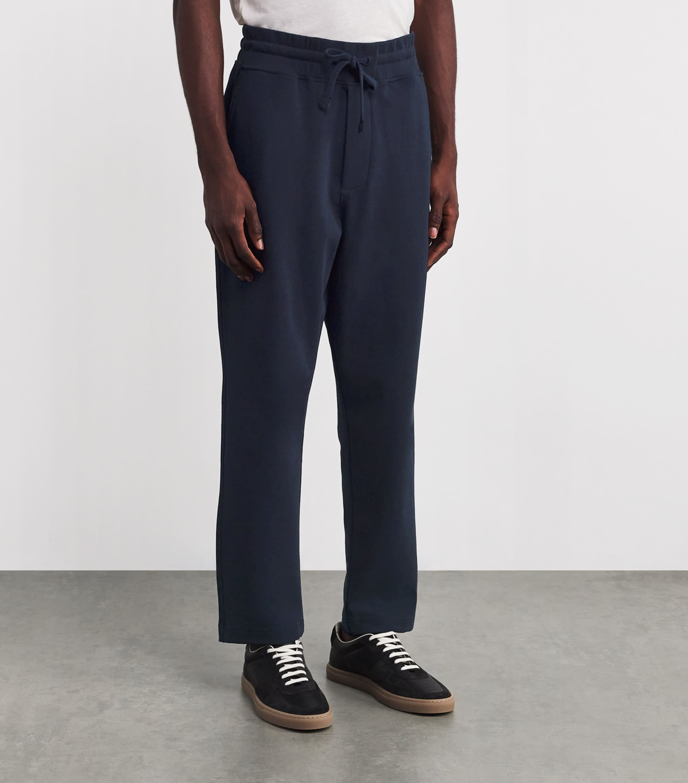 Cotton-Blend Drawstring Sweatpants 01 BLUE NAVY Image 3