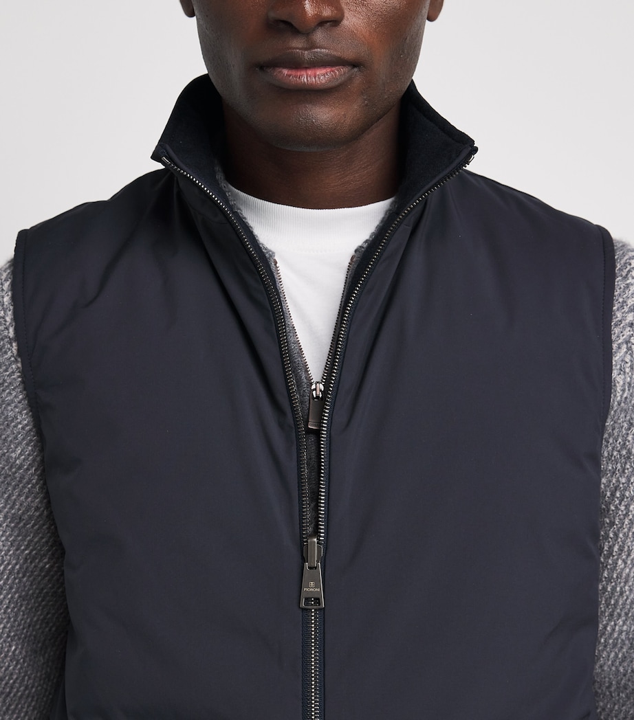 Fioroni Cashmere Mens Virgin Wool Down Reversible Gilet Image 3