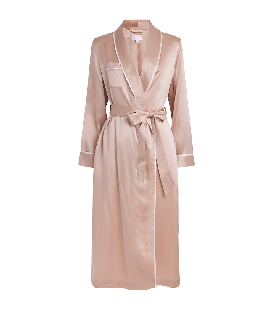 Derek Rose Womens Silk Bailey Robe Pink Image 1