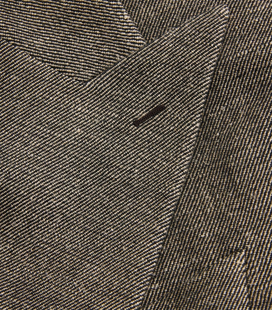 Linen-Virgin Wool Niesen Blazer C403 BLACK/BEIGE Image 5