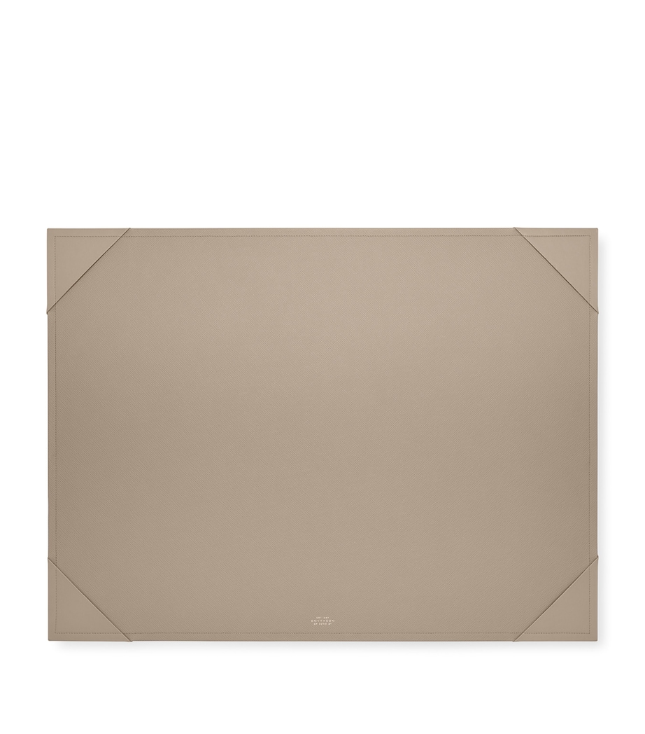 Smythson Large Leather Desk Mat Sandstone Image 1