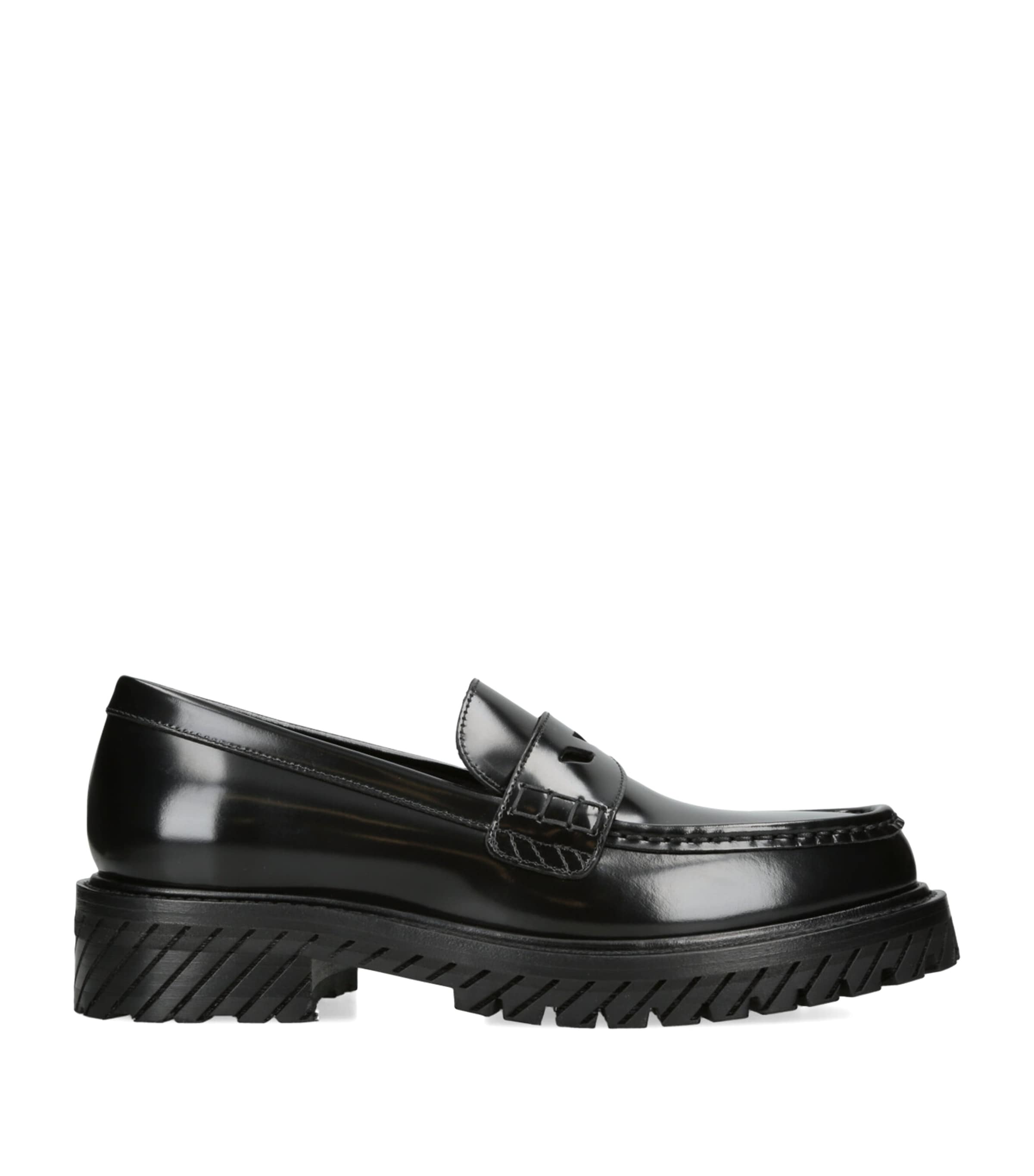 Off-White Black Leather Combat Loafers | Harrods US