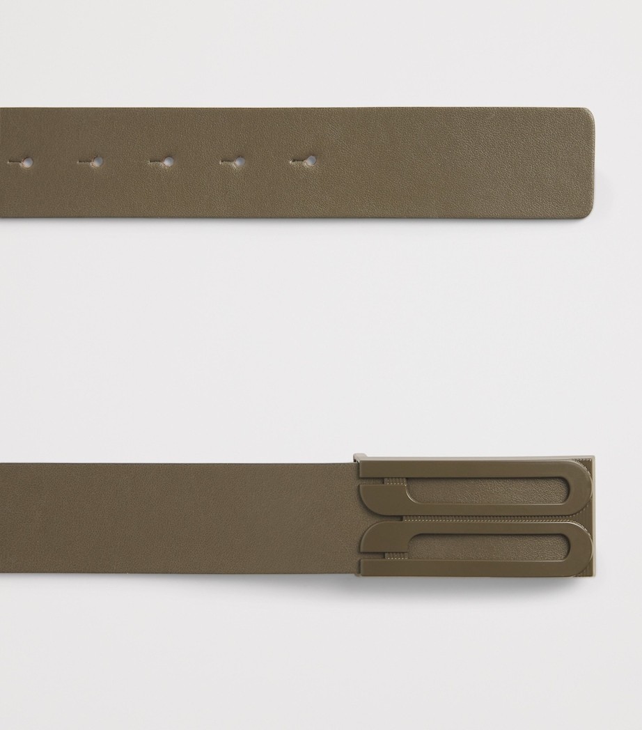 Jumbo Leather Frame Belt KHAKI Image 4