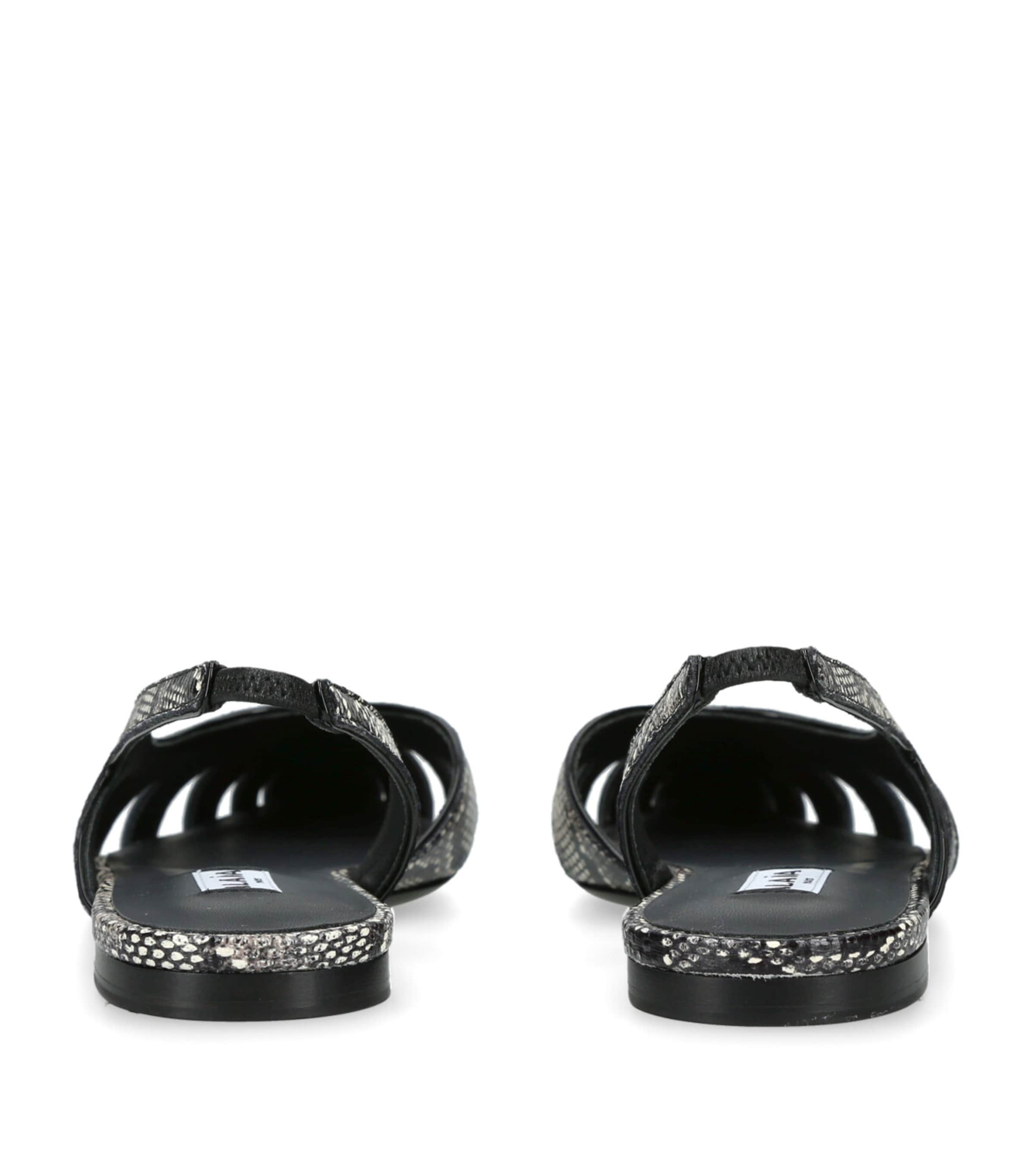 Leather Embossed Slingback Flats WHITE/BLK Image 2