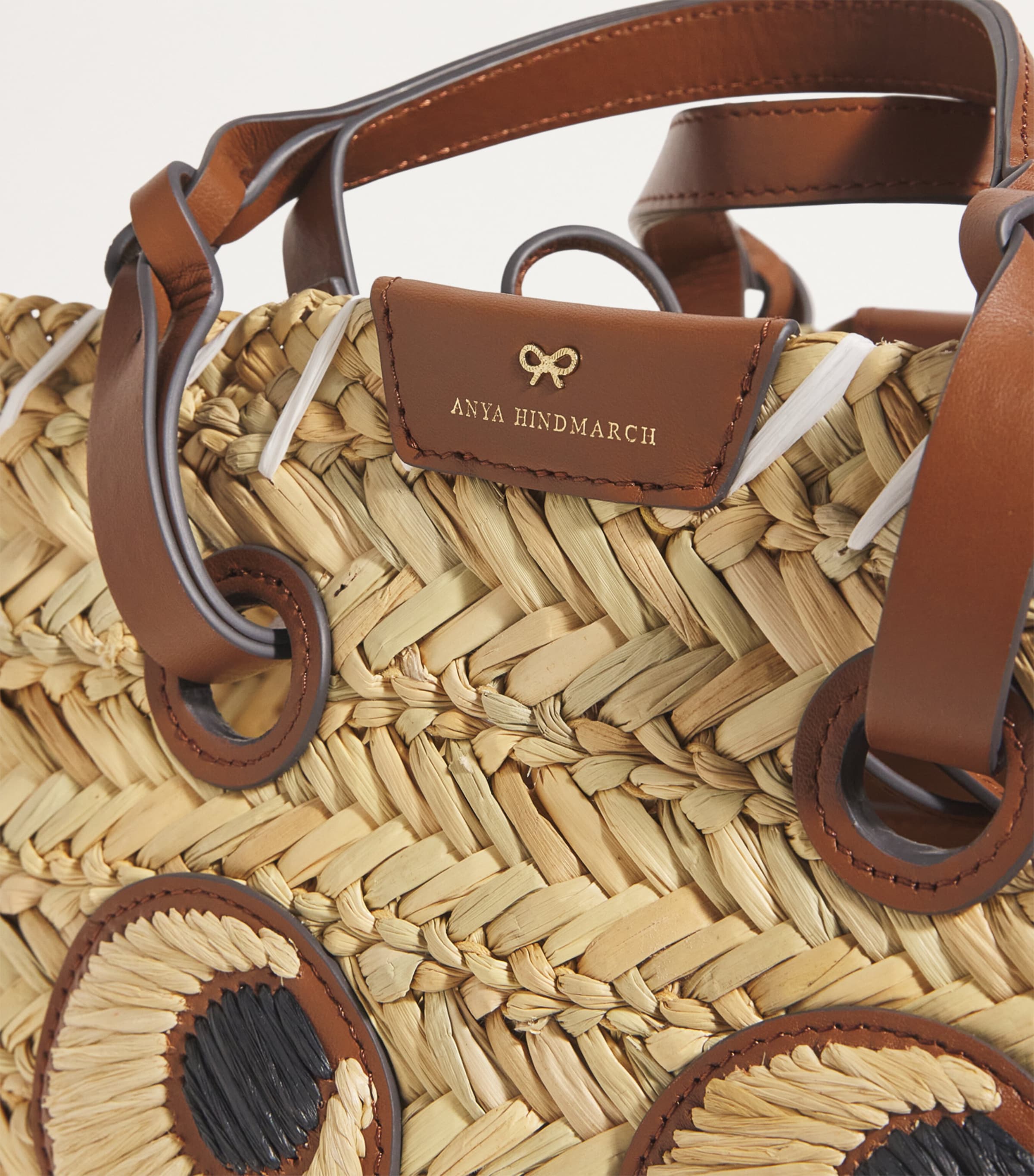 Anya Hindmarch Beige Small Paper Eyes Basket Bag | Harrods UK