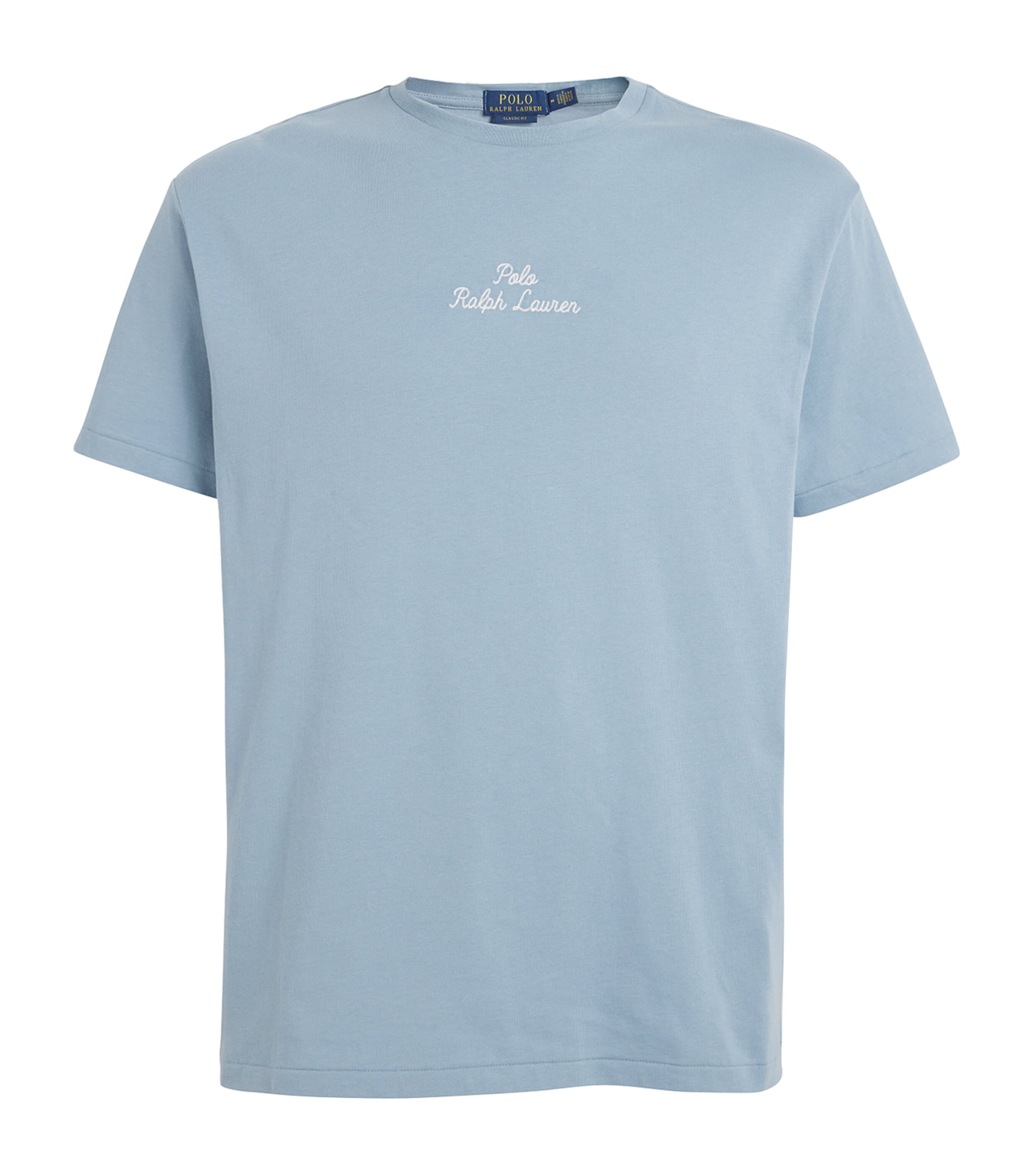 Shop Polo Ralph Lauren Embroidered-logo T-shirt In Blue