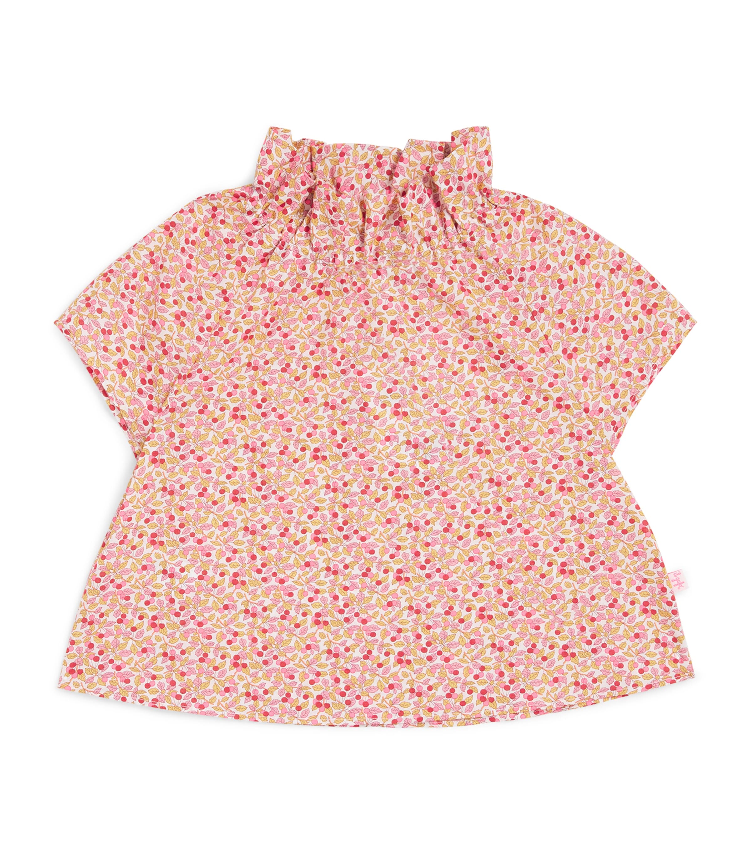 Il Gufo Ruffle-neck Blouse In Orange