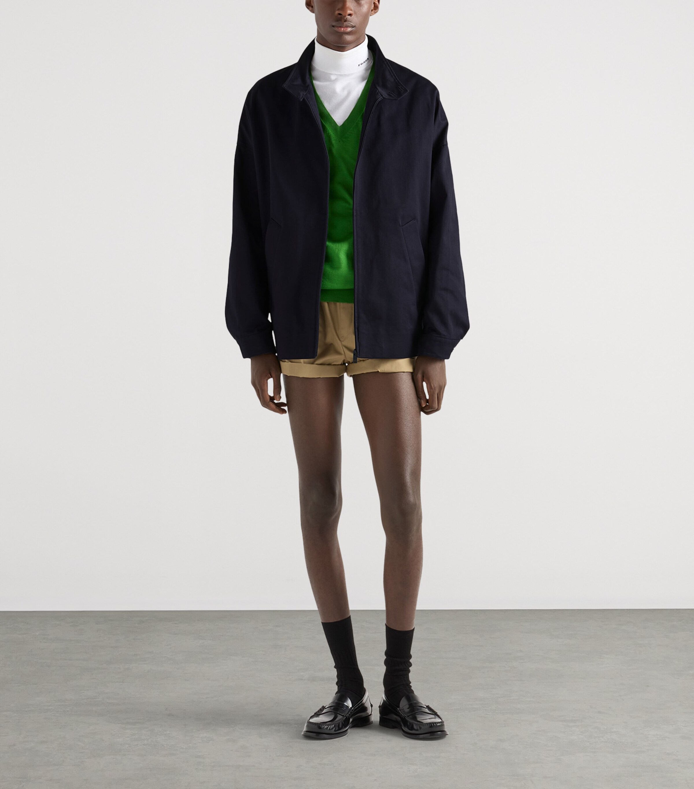 Prada Mens Cotton Stand-Collar Jacket Image 2