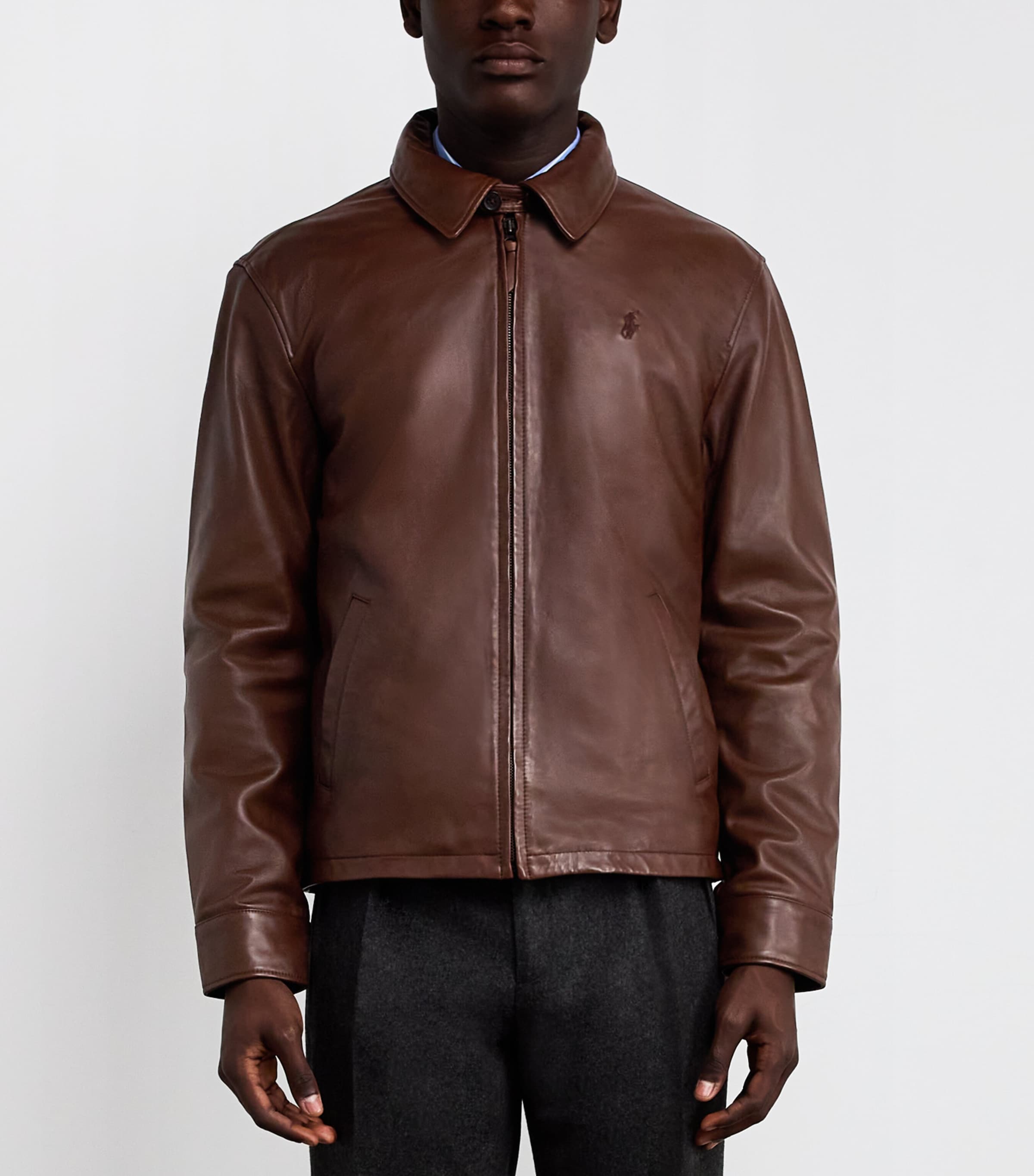 Polo Ralph Lauren Brown Leather Jacket | Harrods US