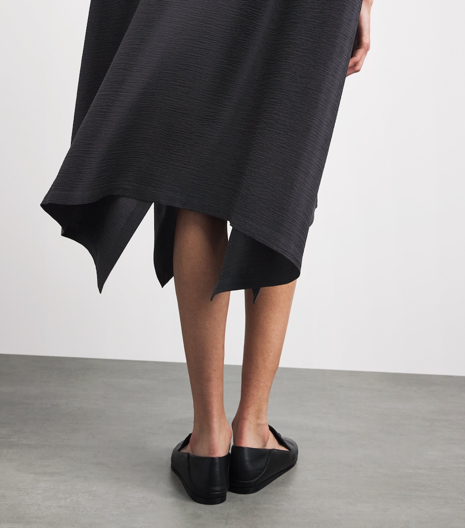 Eskandar Womens Silk Plissé Midi Dress Slate Image 5