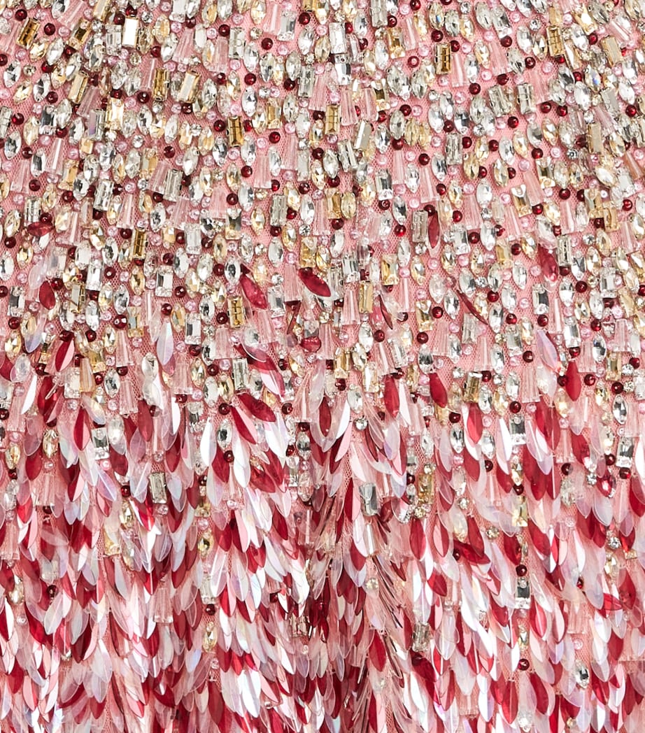 Jenny Packham Womens Embellished Nima Mini Dress Pink Pearl Image 6