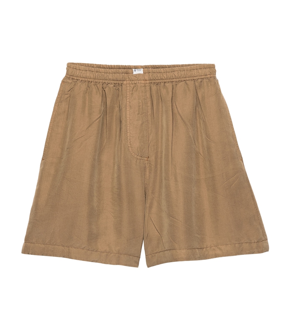Prada Womens Garment-Dyed Shorts Neutral Image 1