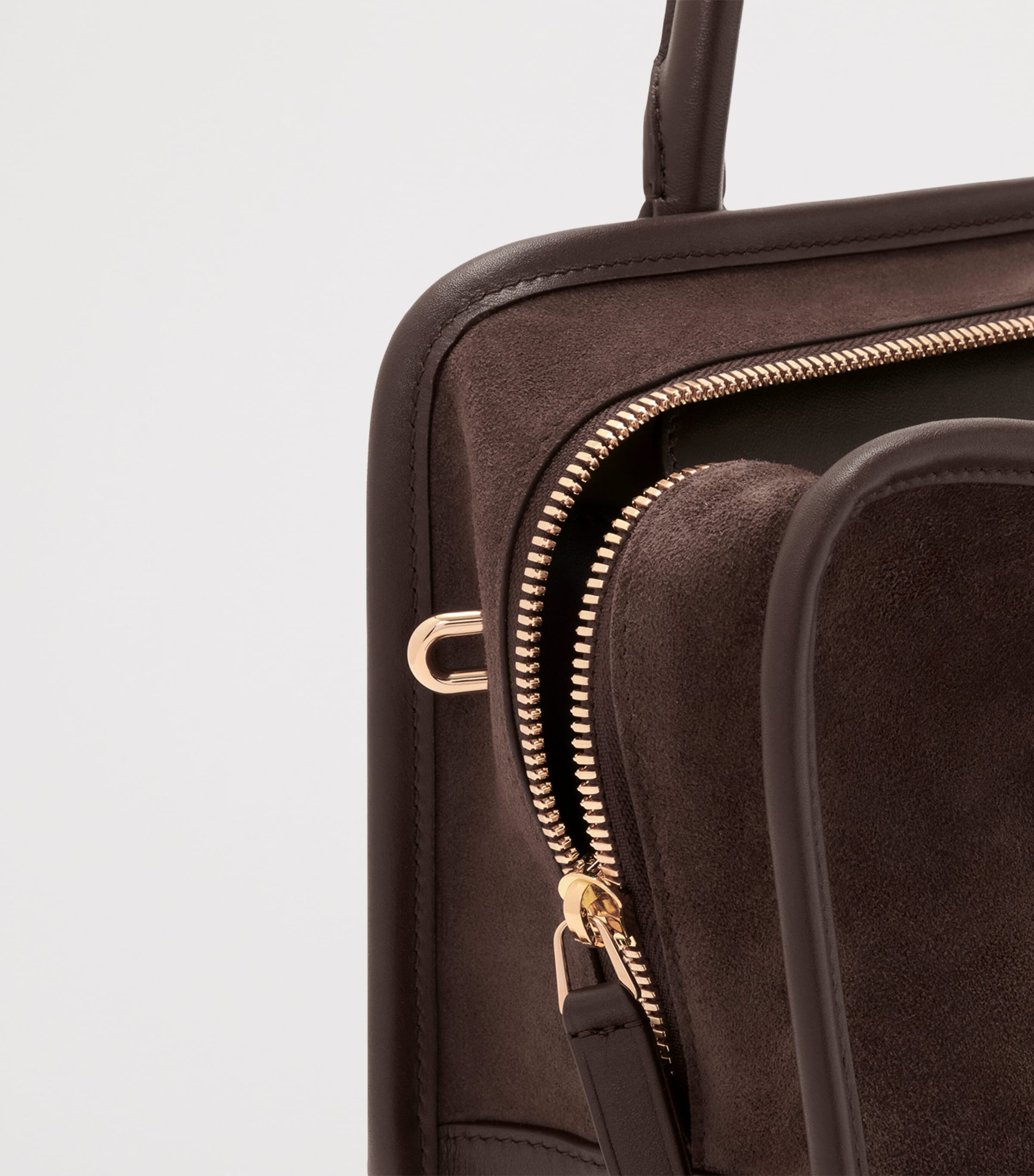 LOEWE Womens Medium Suede Amazona 180 Top-Handle Bag Dark Chestnut Image 9