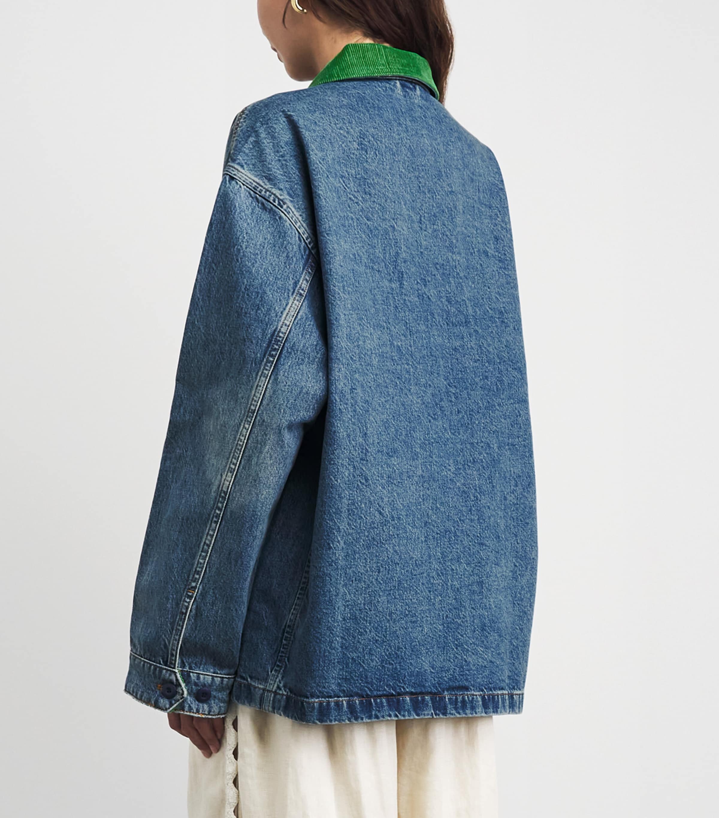 DÔEN Womens Pascual Barn Denim Jacket Clgry Wsh Kly Grn Cl Image 5