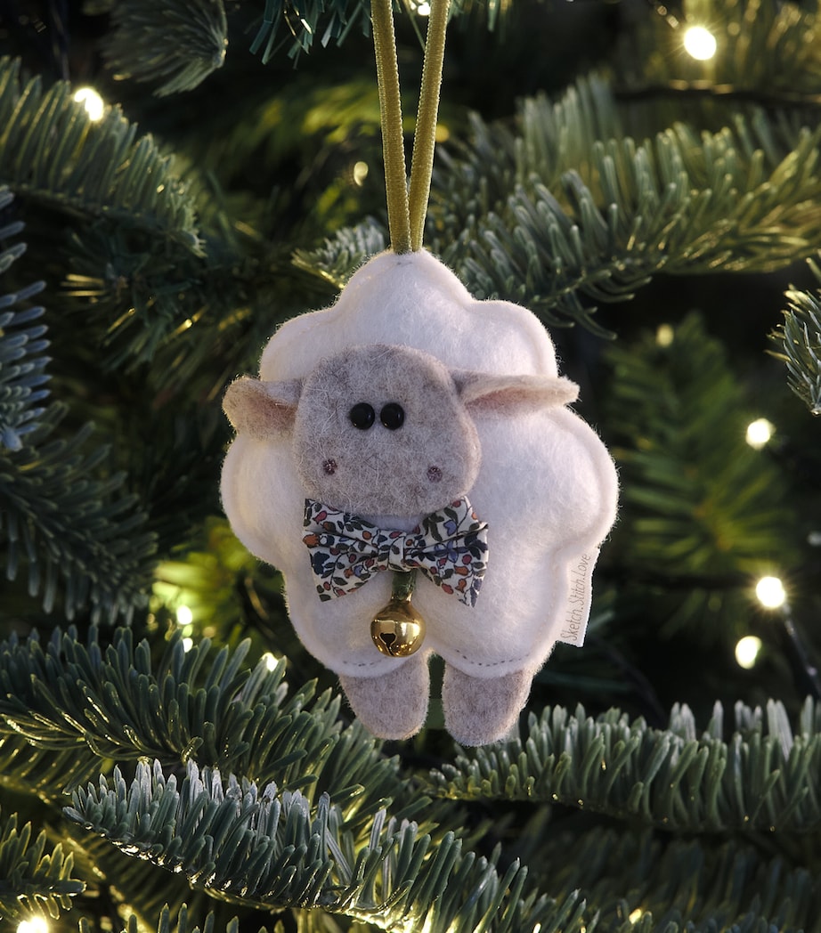 SKETCH.STITCH.LOVE Felt Sheep Tree Decoration Cream/multi Image 3