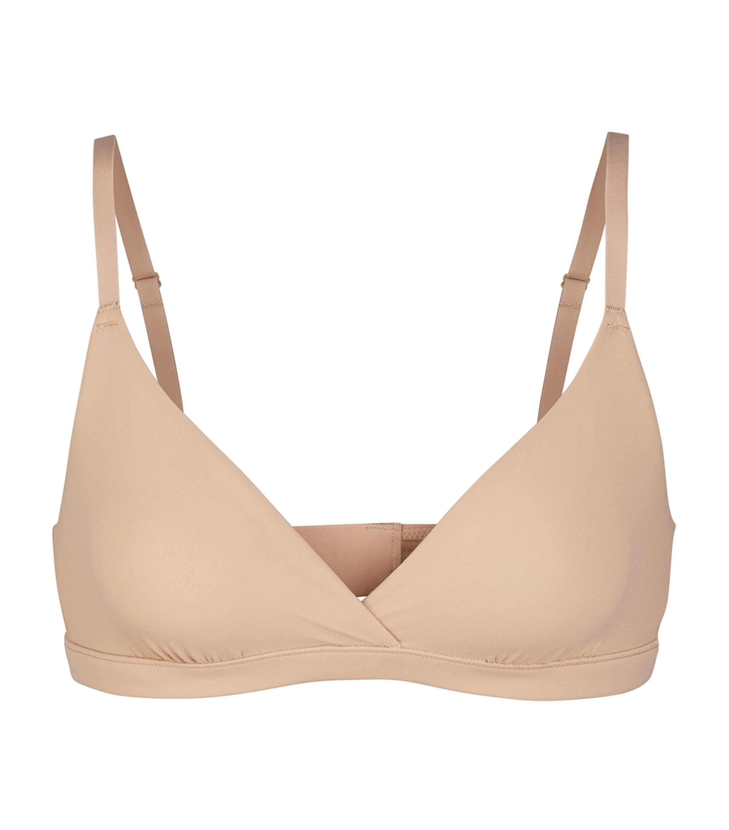 Skims Stretch-jersey Crossover Bralette In Neutral