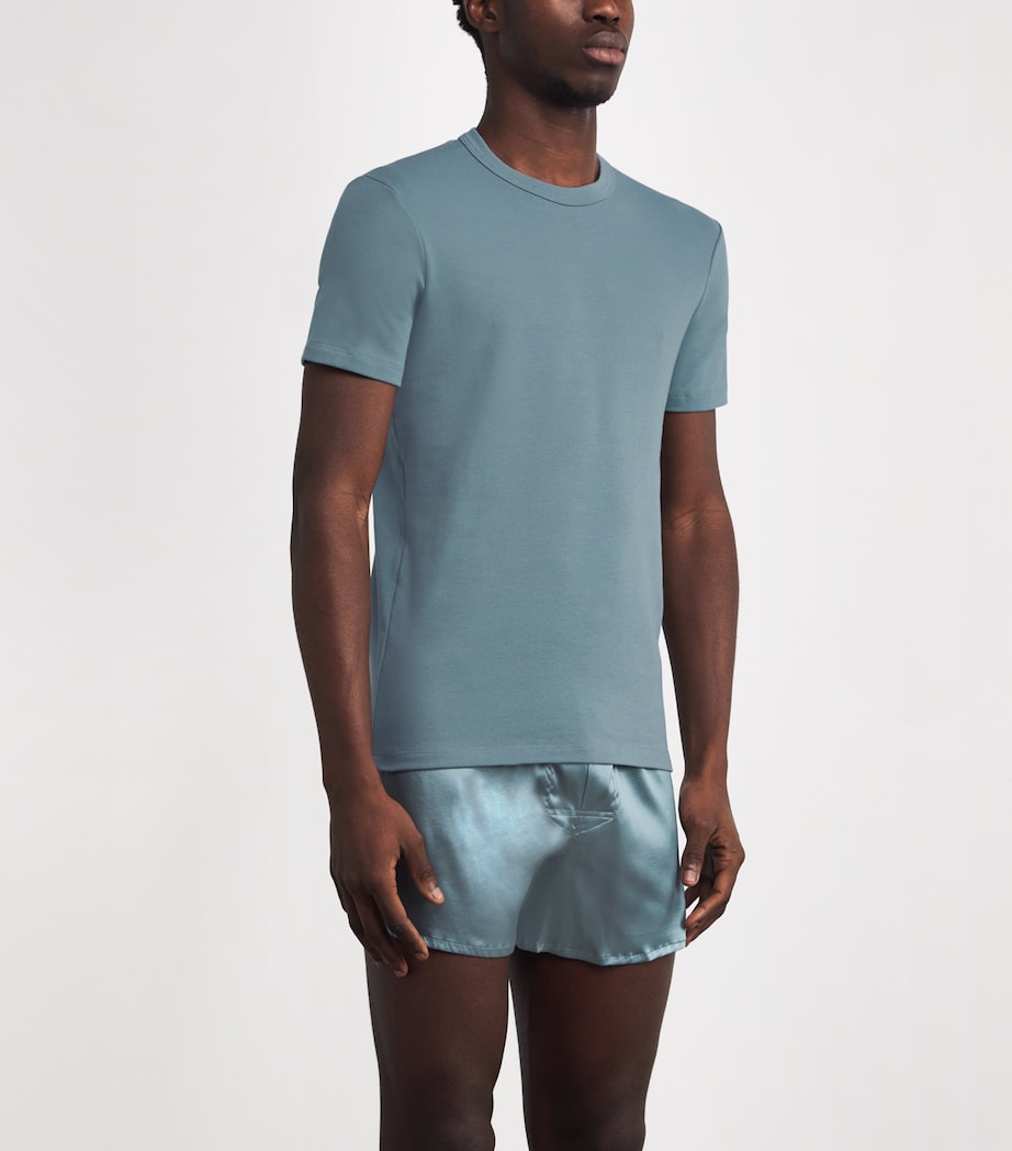 Stretch-Cotton T-Shirt 424 TEAL Image 2