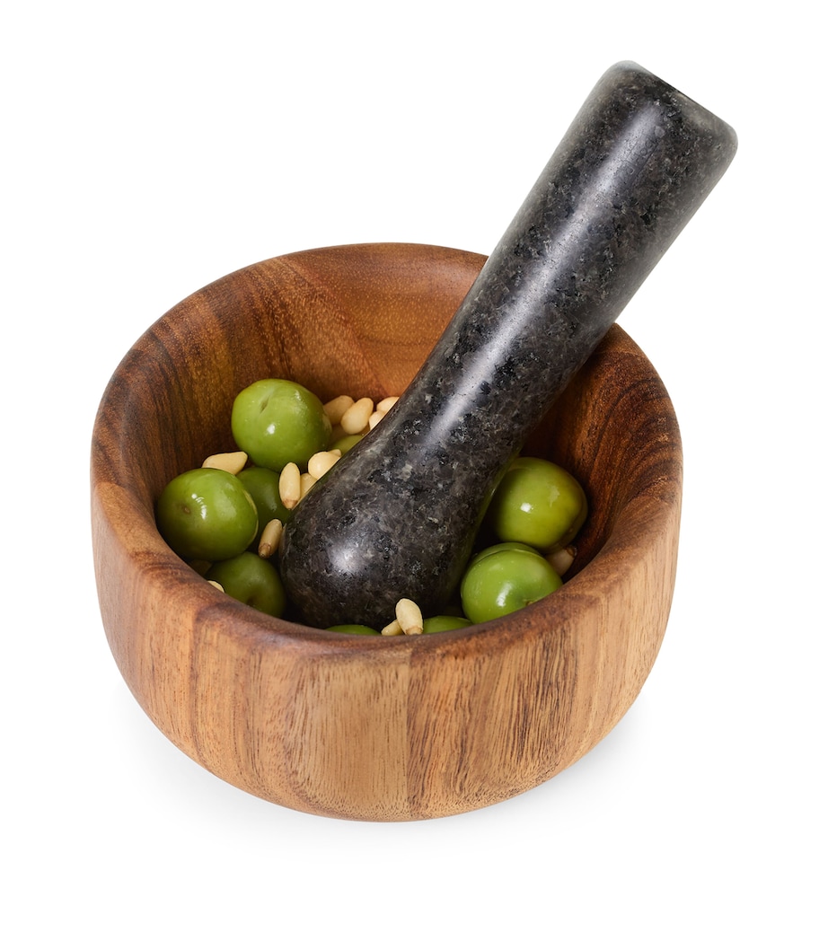 AdHoc Large Taru Pestle and Mortar Wood And Granite Image 3