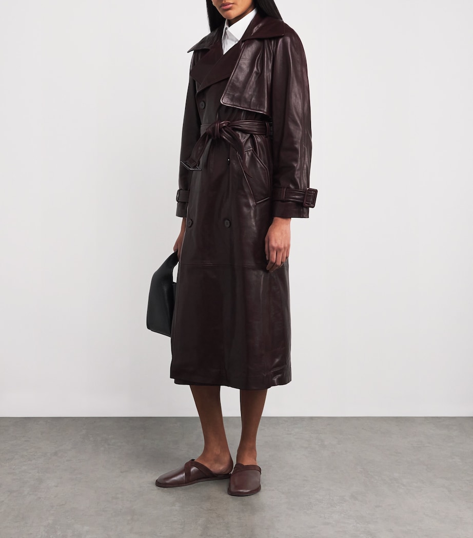 Leather Atik Slides DARK BROWN Image 5