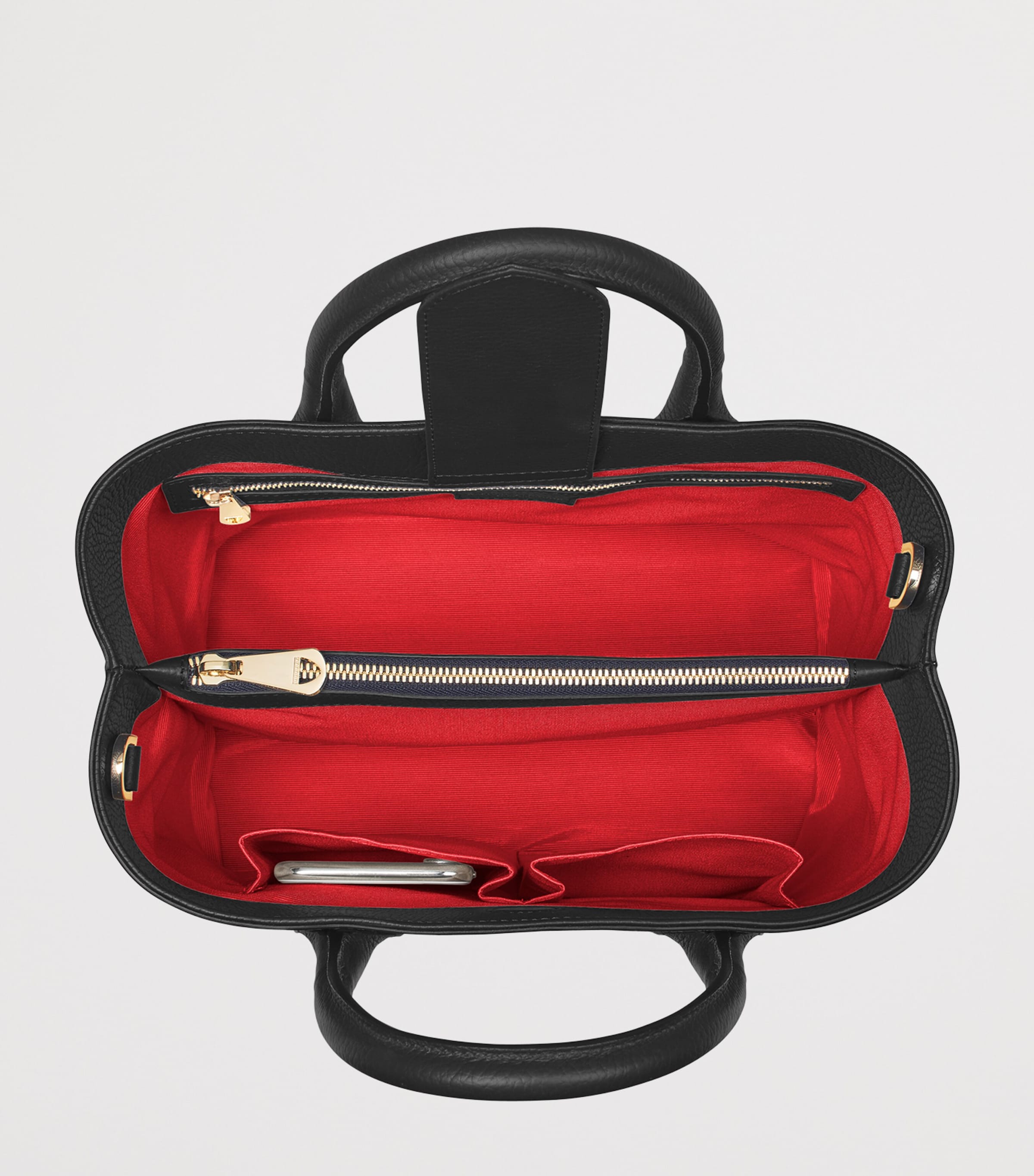 Midi Leather London Tote Bag BLACK Image 6