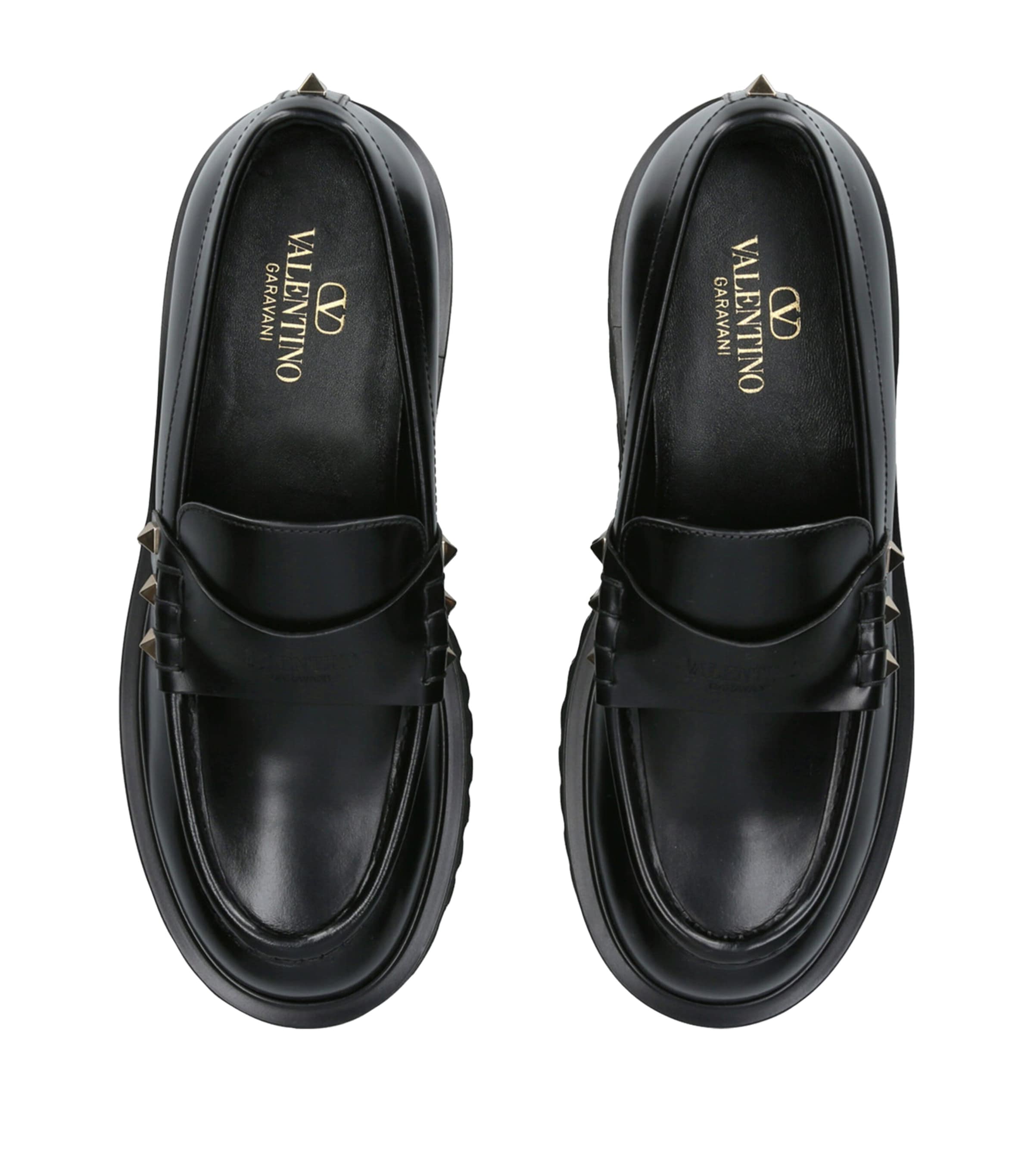Valentino Garavani Black Leather Rockstud Loafers 50 Valentino Garavani Black Leather Rockstud Loafers 50
