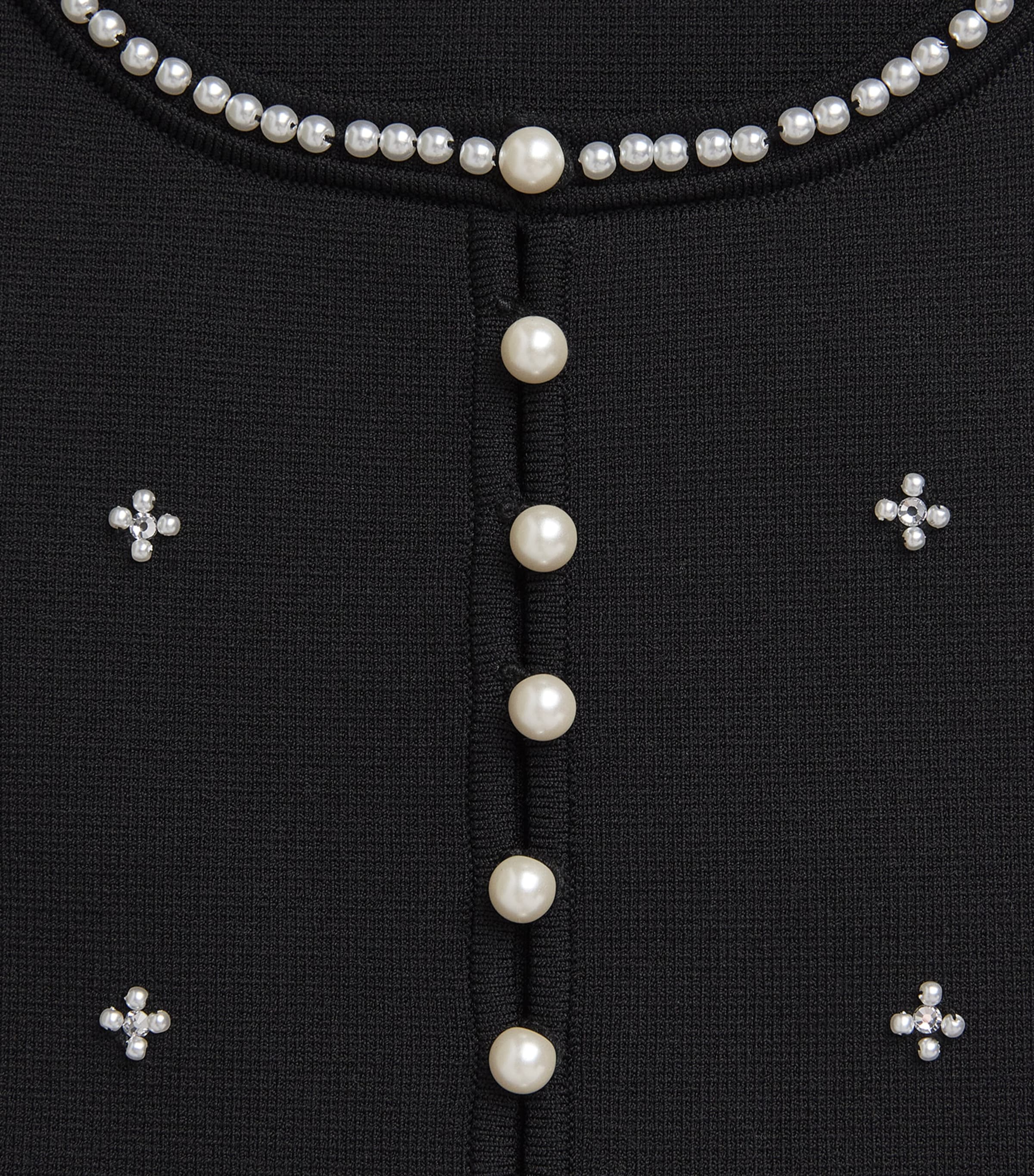 Knitted Embellished Crop Top BLACK Image 5