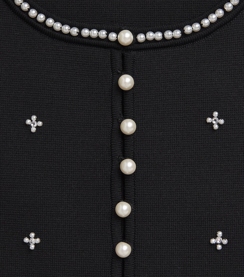 Knitted Embellished Crop Top BLACK Image 5