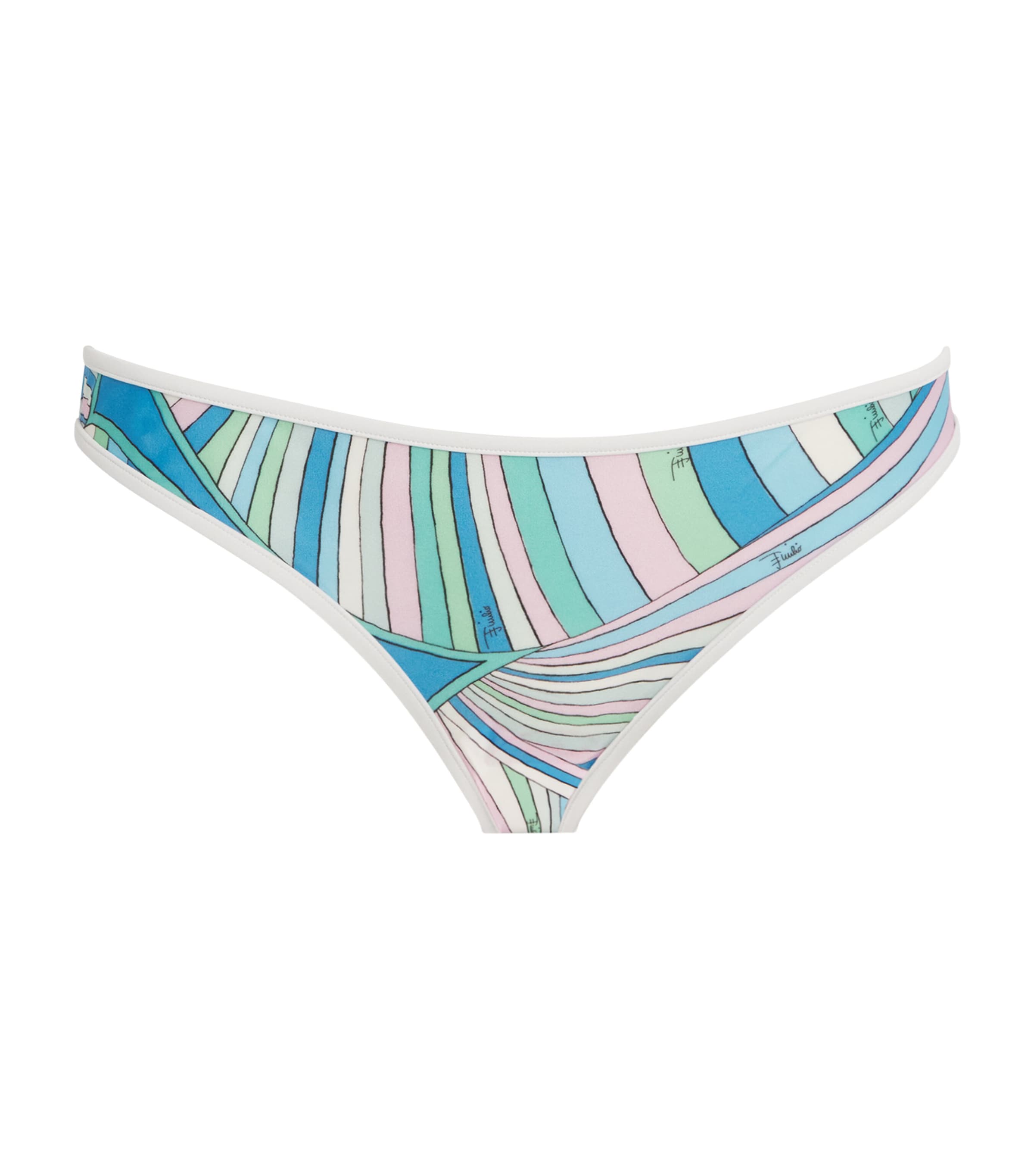 Shop Pucci Iride Print Bikini Bottoms In Blue