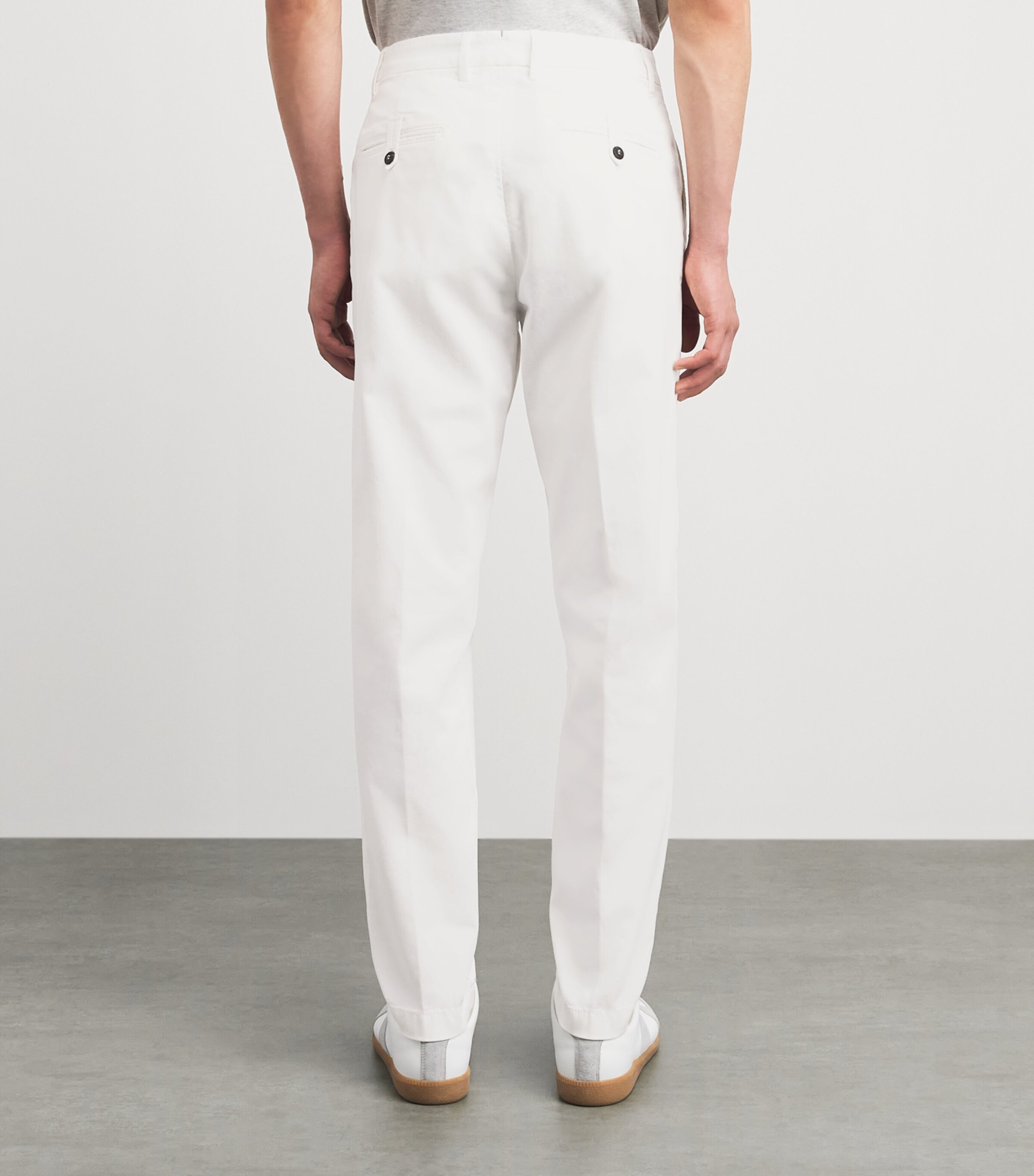 Eleventy Mens Stretch-Cotton Relaxed Trousers Bianco Image 5
