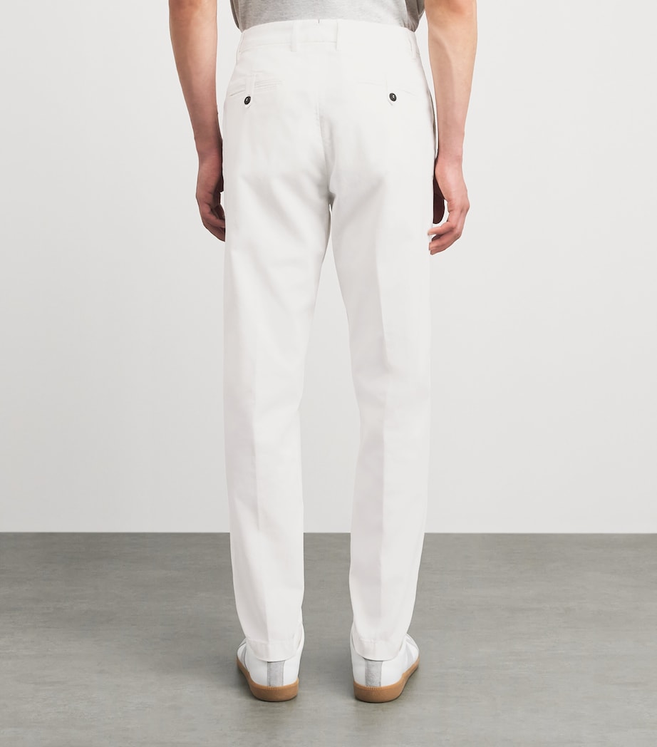 Eleventy Mens Stretch-Cotton Relaxed Trousers Bianco Image 5