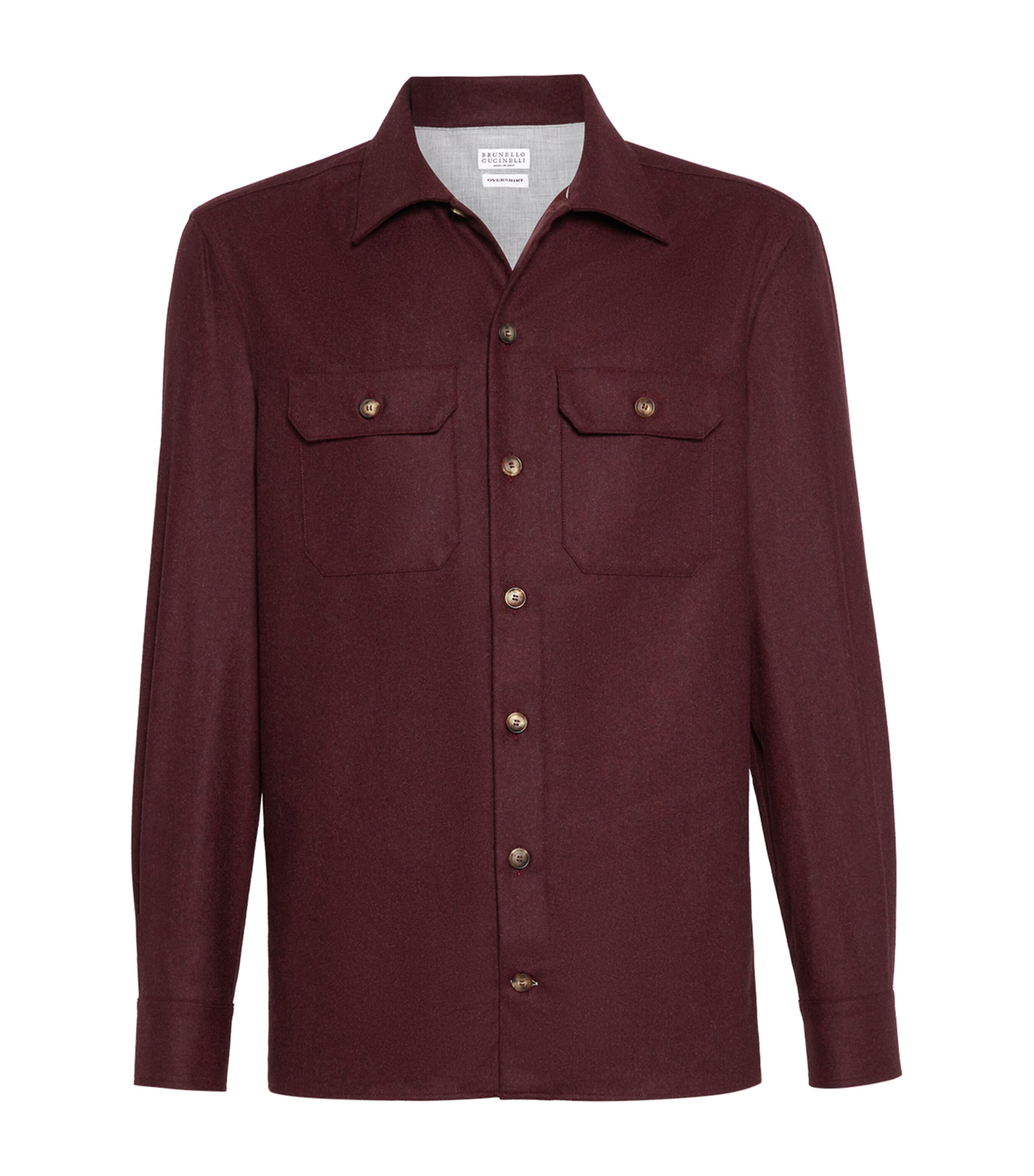 Brunello Cucinelli Long Sleeve Shirt Featuring Chest Pockets In Purple