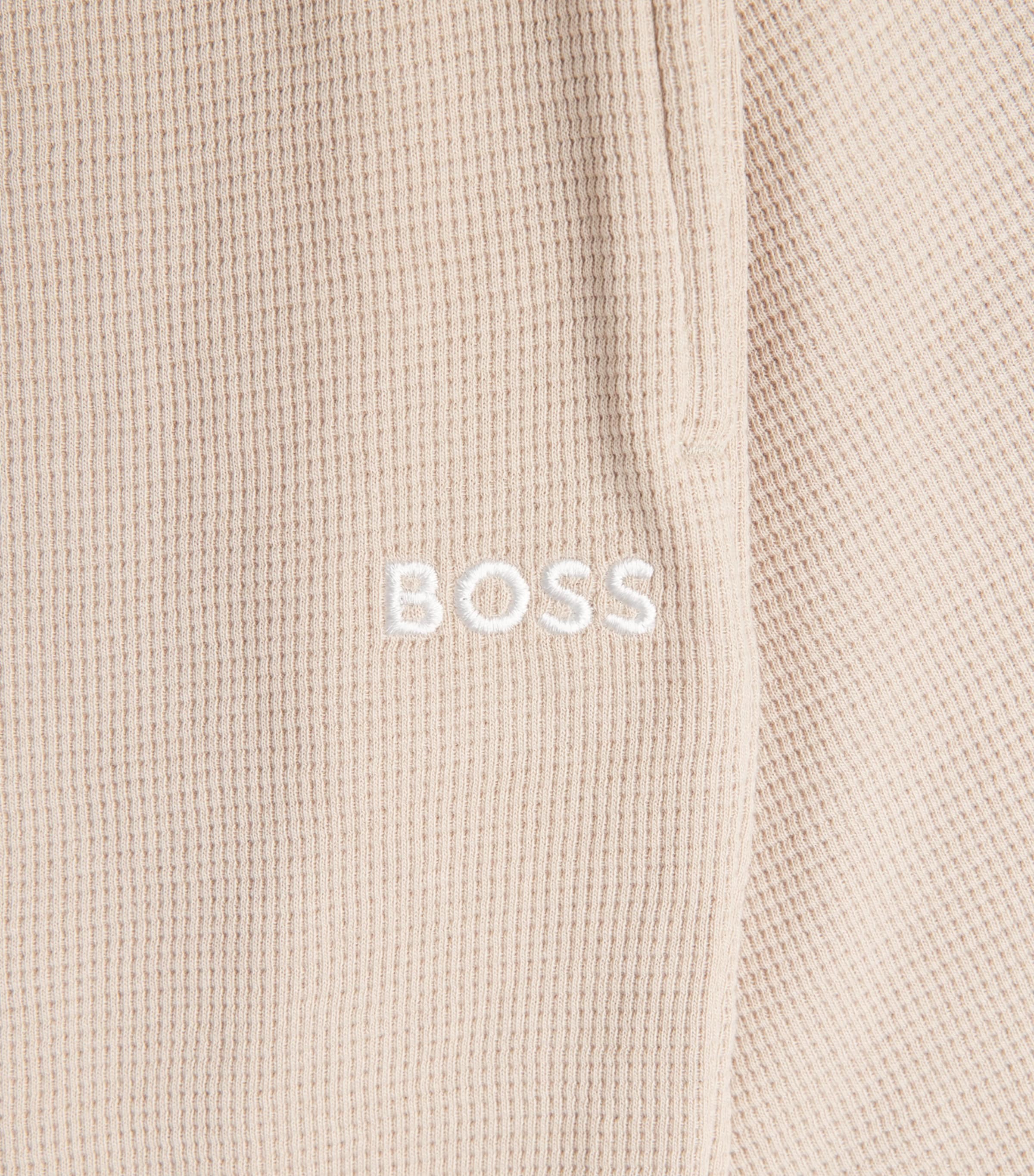 BOSS Mens Cotton-Blend Waffle-Knit Shorts Light Beige Image 6