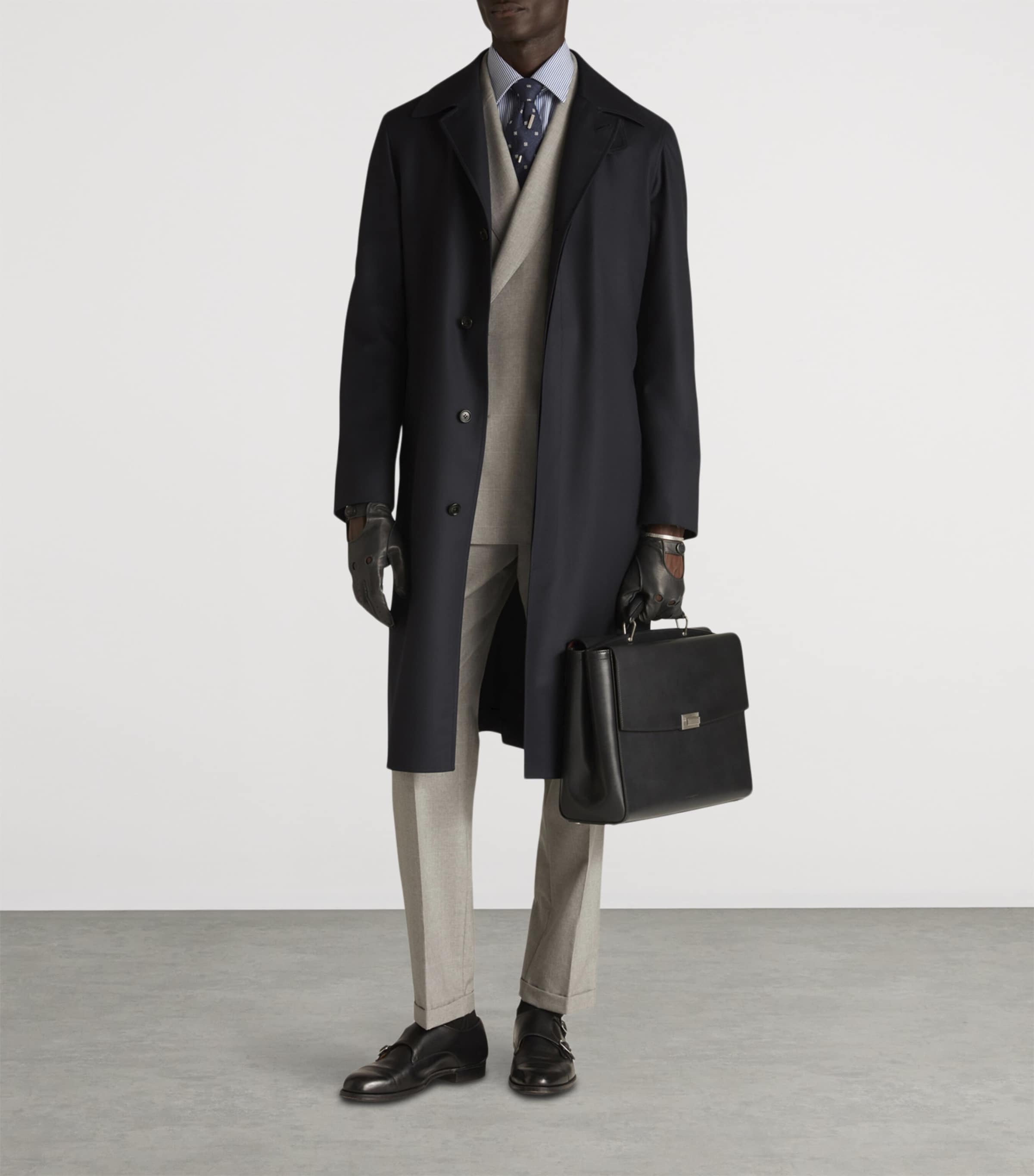 Wool Super 180s Balmacaan Coat 416HOUSE NAVY Image 3