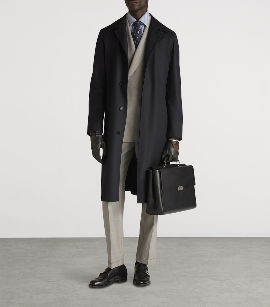 Wool Super 180s Balmacaan Coat 416HOUSE NAVY Image 3