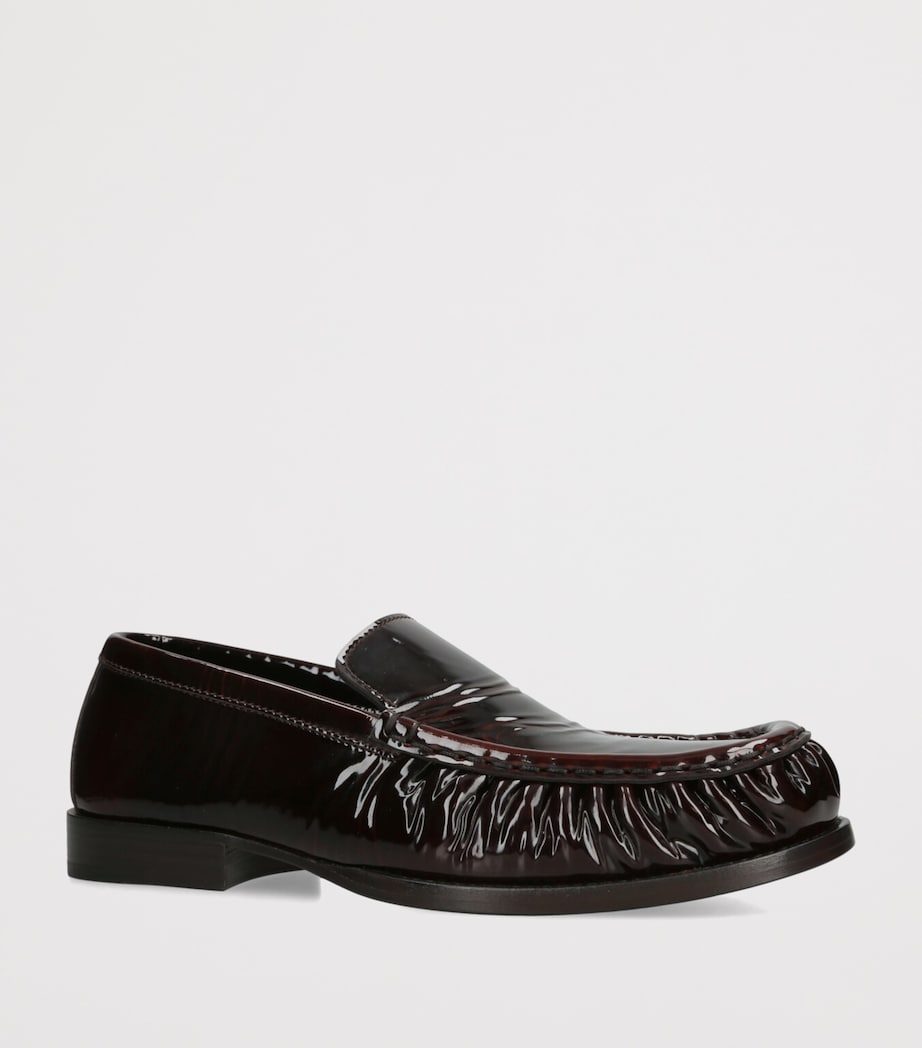 Patent Leather Ruched Loafer DARK BROWN Image 3
