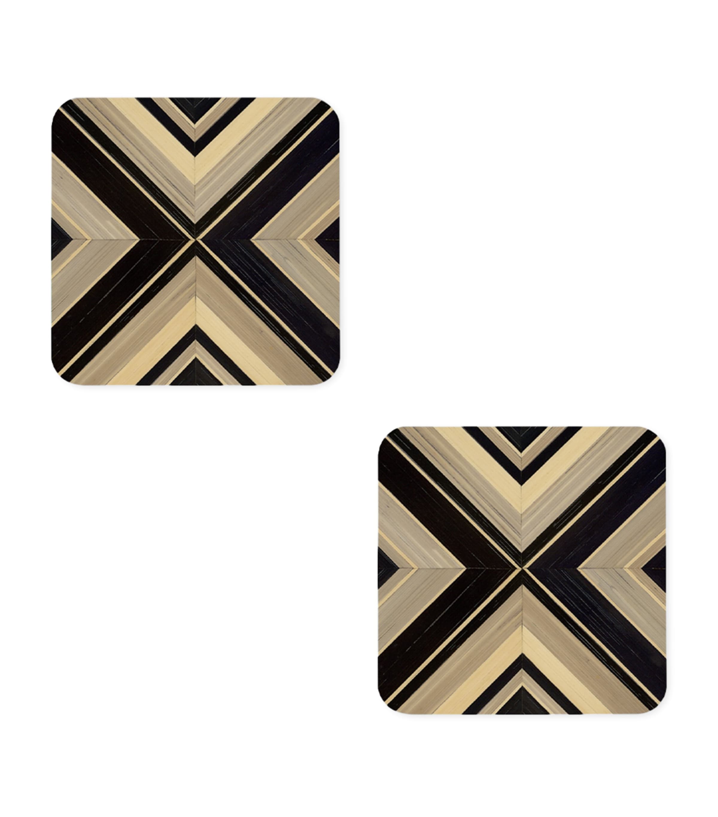 HESTIALIVING EVERYDAY SET OF 2 GEOMETRIQUE COASTERS
