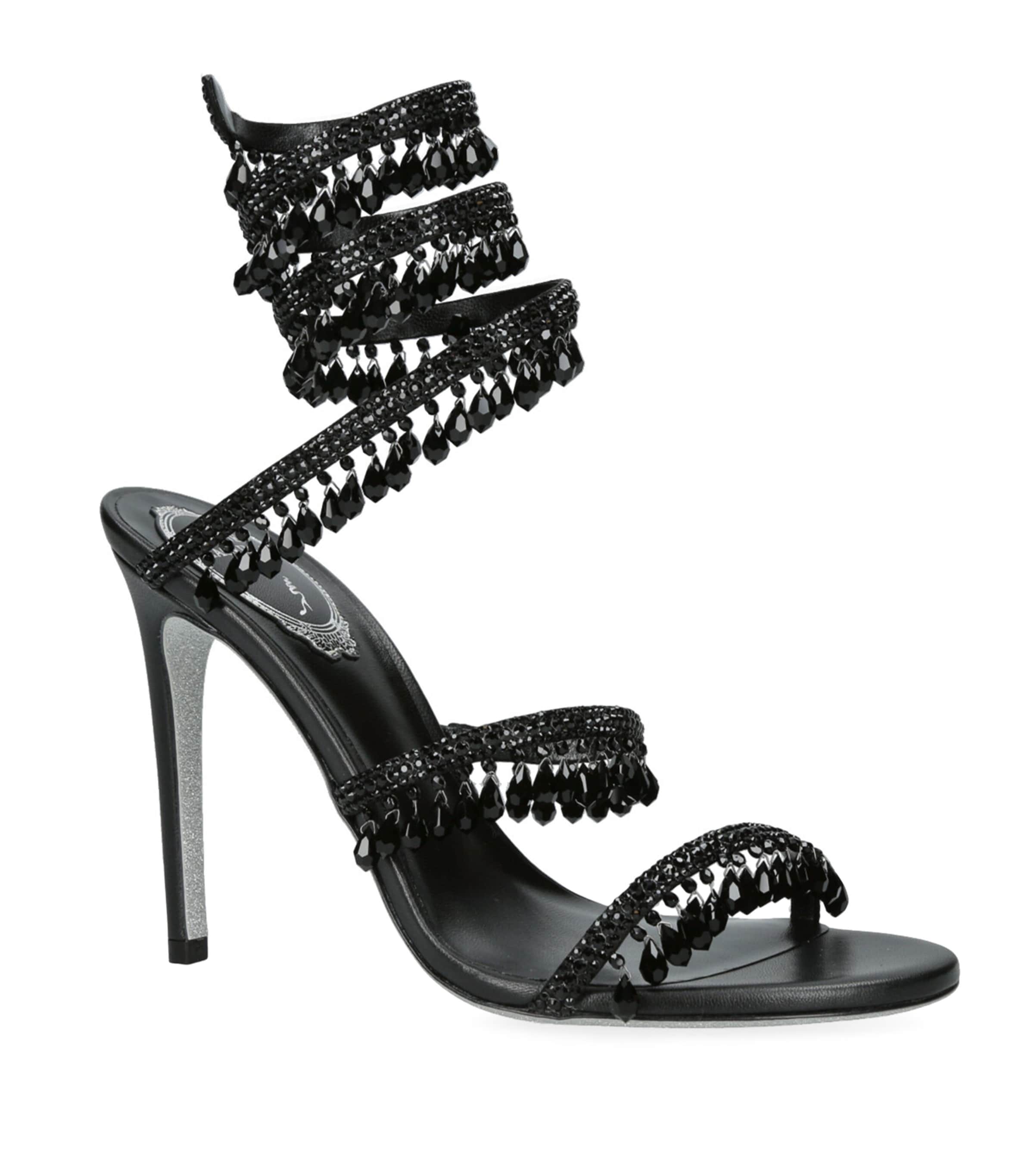 サンダル・ミュール CHANDELIER SANDALS RENÉ CAOVILLA Chandelier crystal-embellished satin sandals