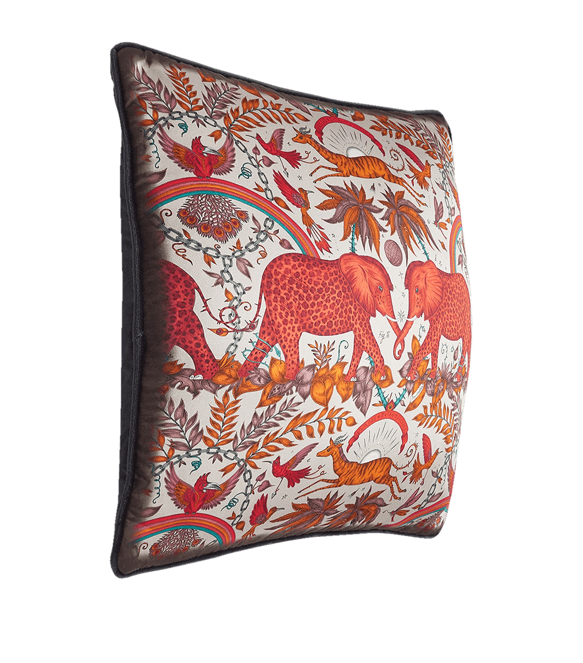 Emma J Shipley Silk-Cotton Zambezi Cushion (45cm x 45cm) Red Image 3