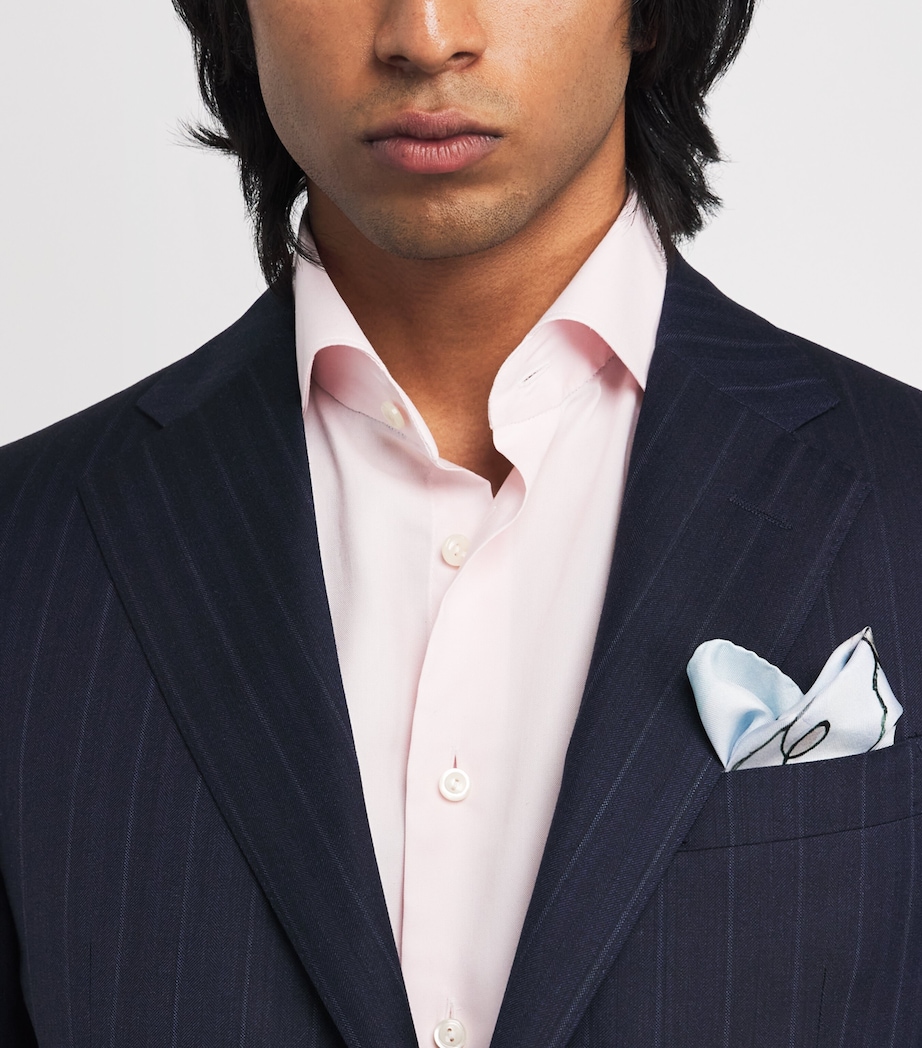 Silk Floral Pocket Square LIGHT BLUE Image 2