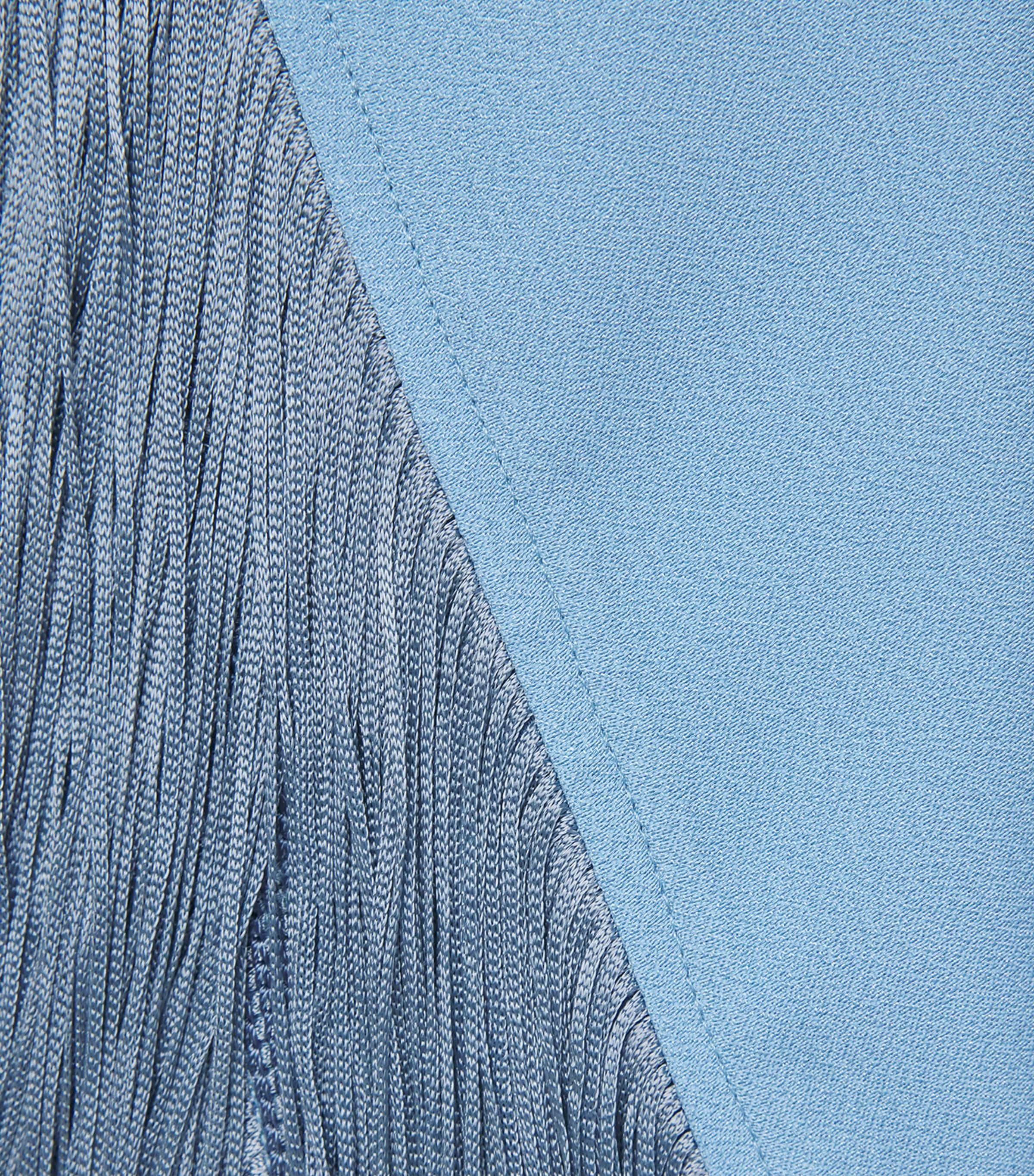 Taller Marmo Womens Fringed Mrs Ross Kaftan Dress Powder Blue Image 6