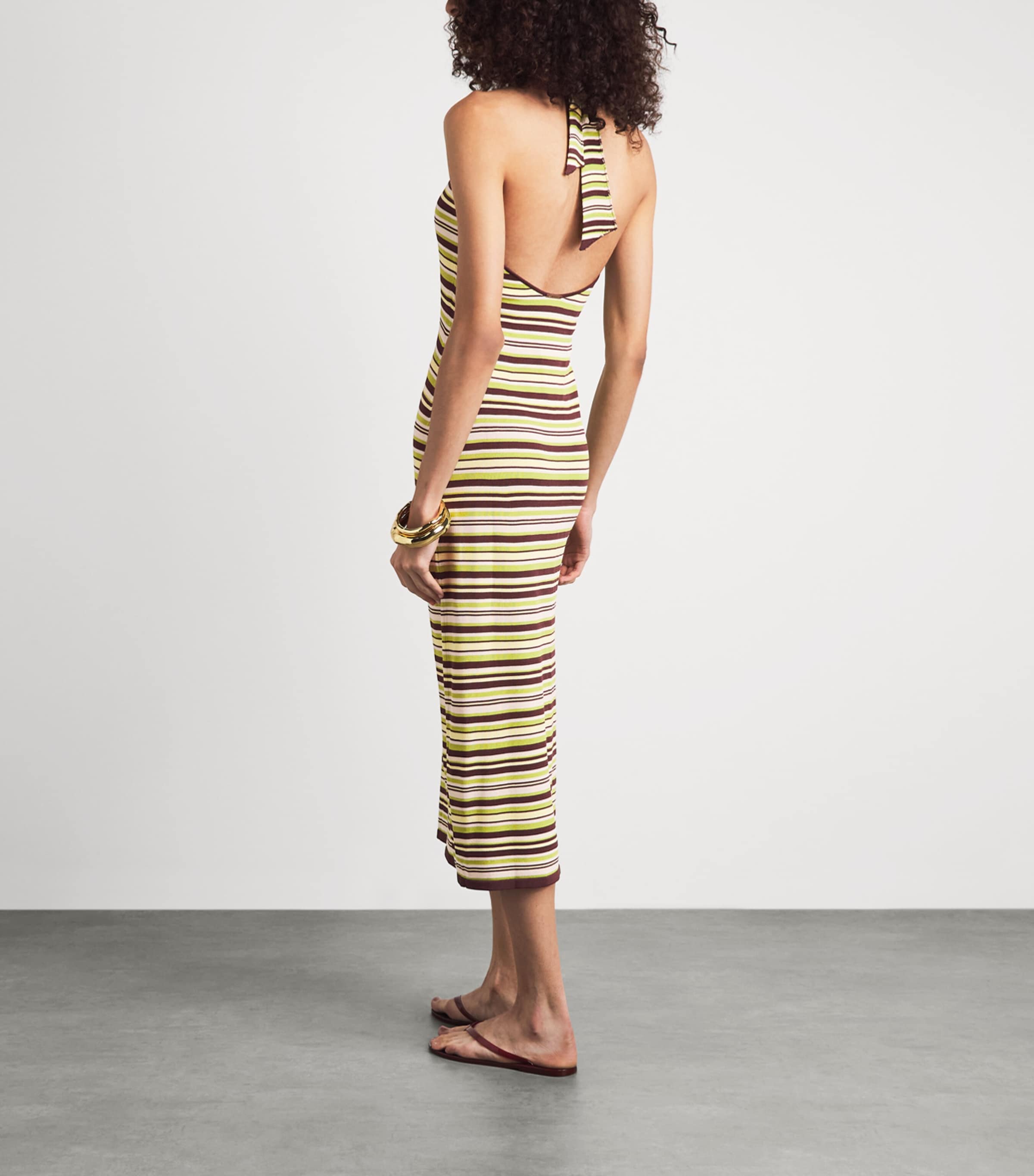 AWAY THAT DAY Womens Knitted Cape Town Maxi Dress Stripe Image 4