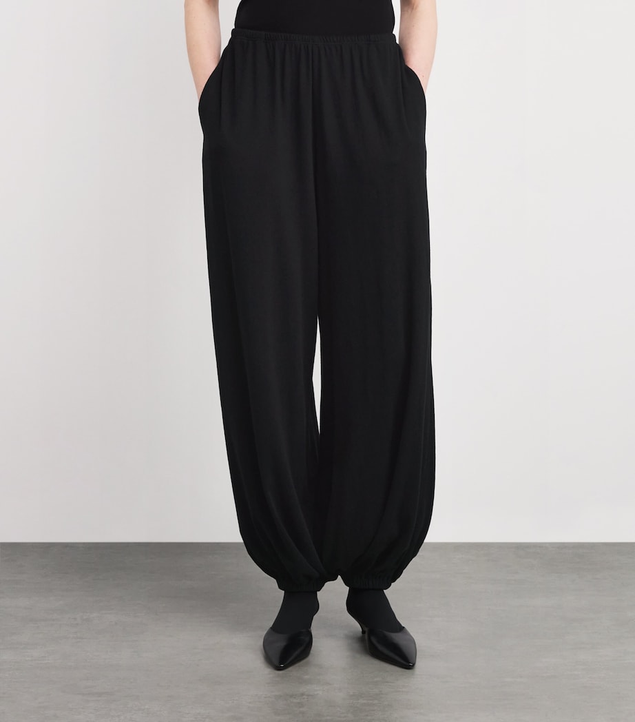 The Row Womens Fiamma Cotton-Silk-Cashmere Trousers Black Image 3