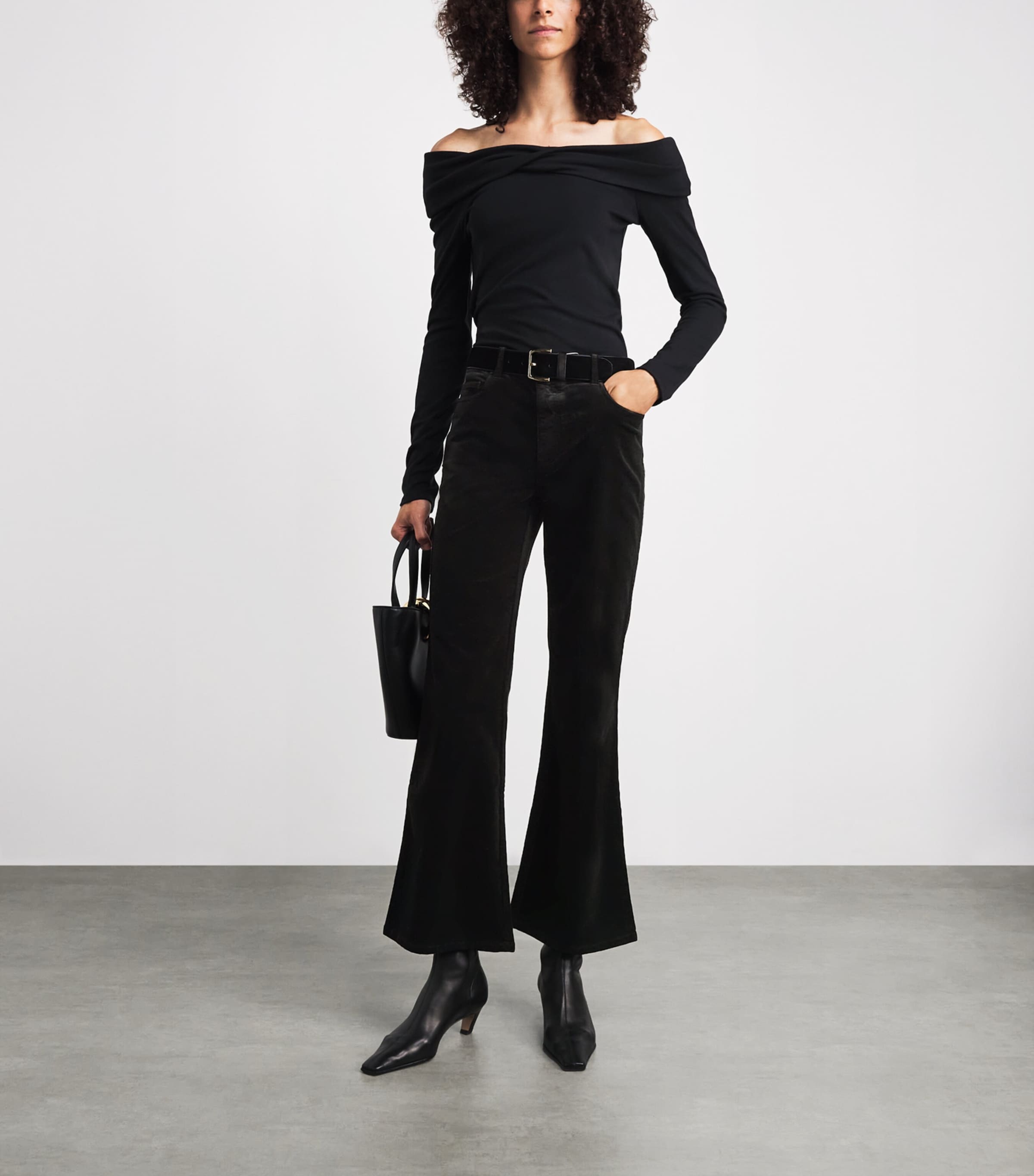 PAIGE Velvet Sofia Flared Jeans Black Image 2