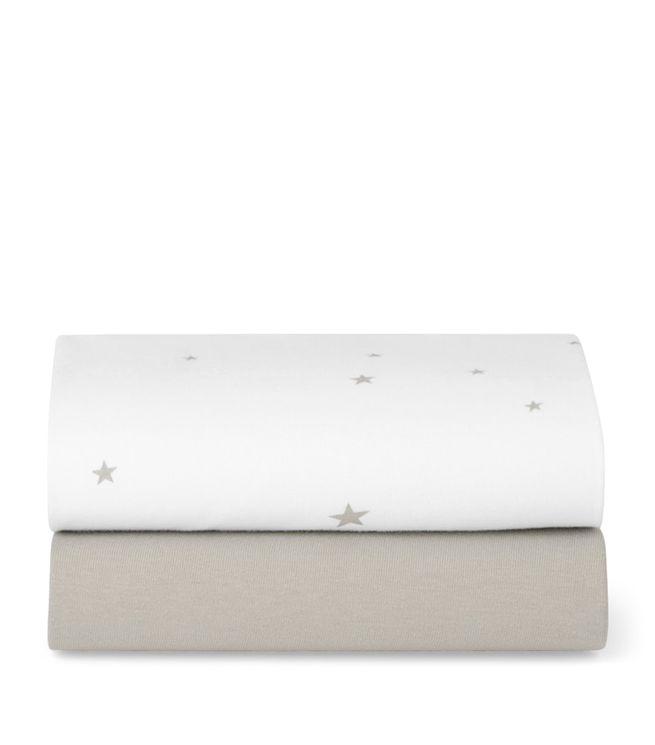 Crib Fitted Sheets (Pack of 2) WHITE STAR Image 1