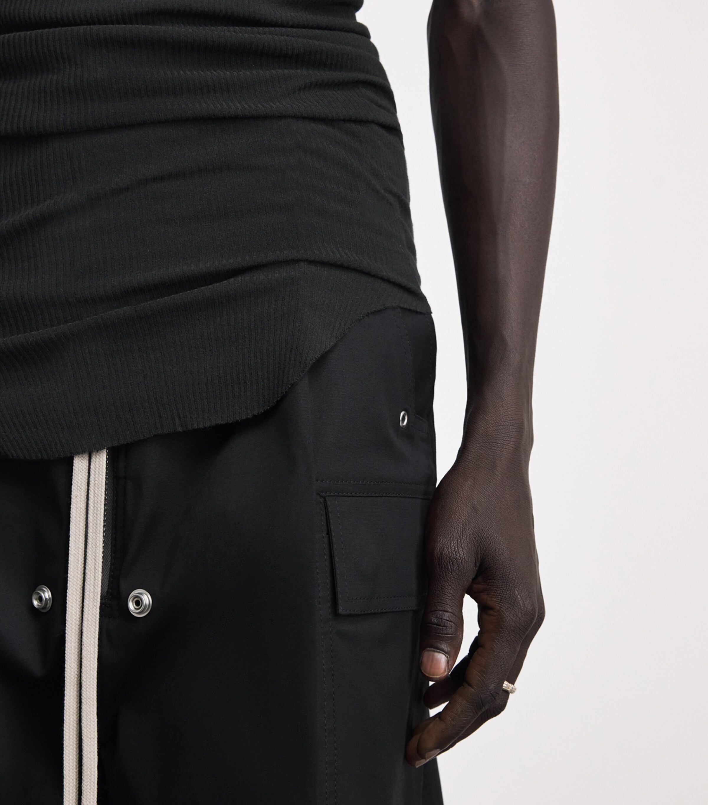 Rick Owens Mens Basic Ribbed Tank Top Black Image 3