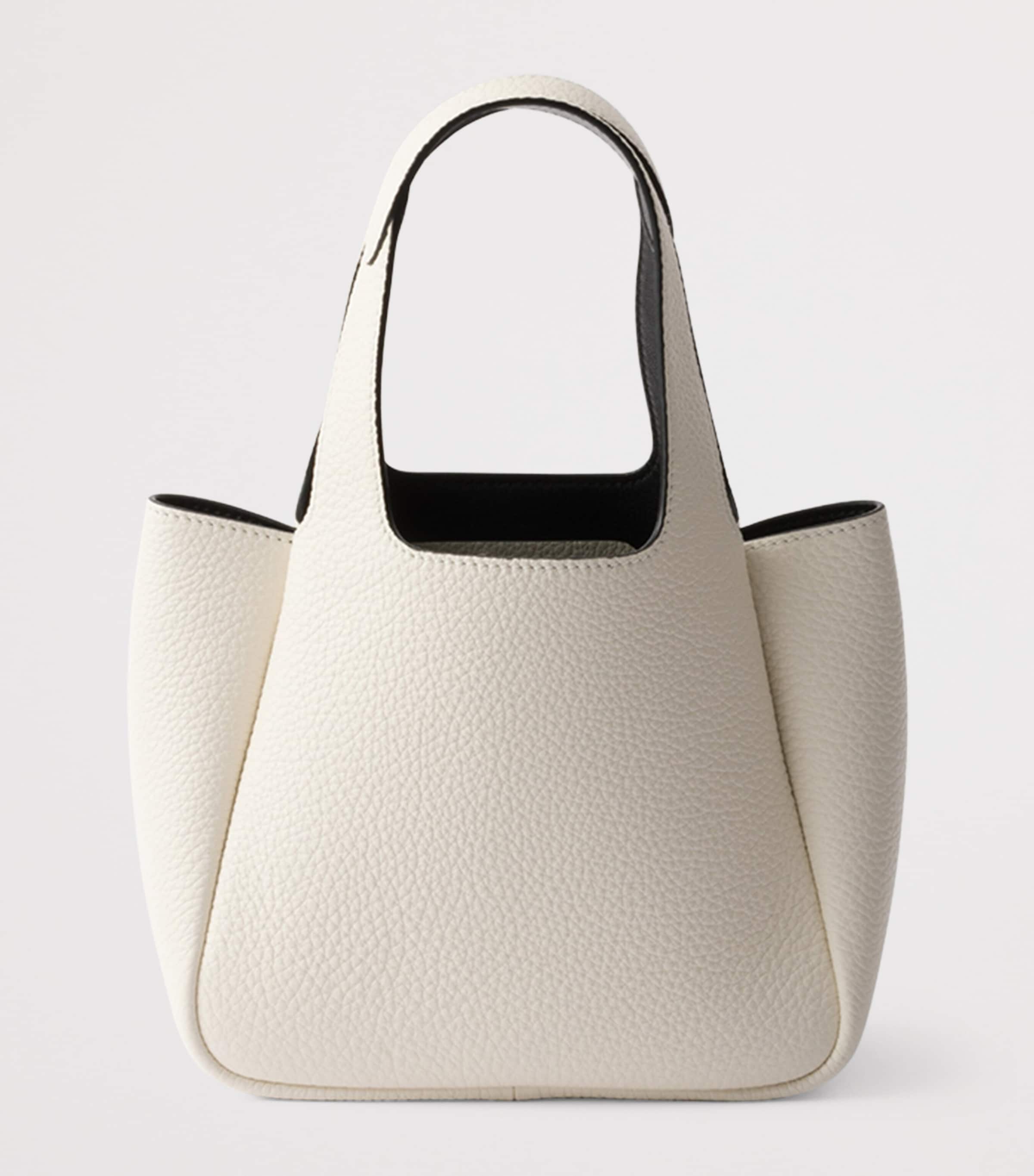 Prada White Mini Leather Top-Handle Bag | Harrods UK